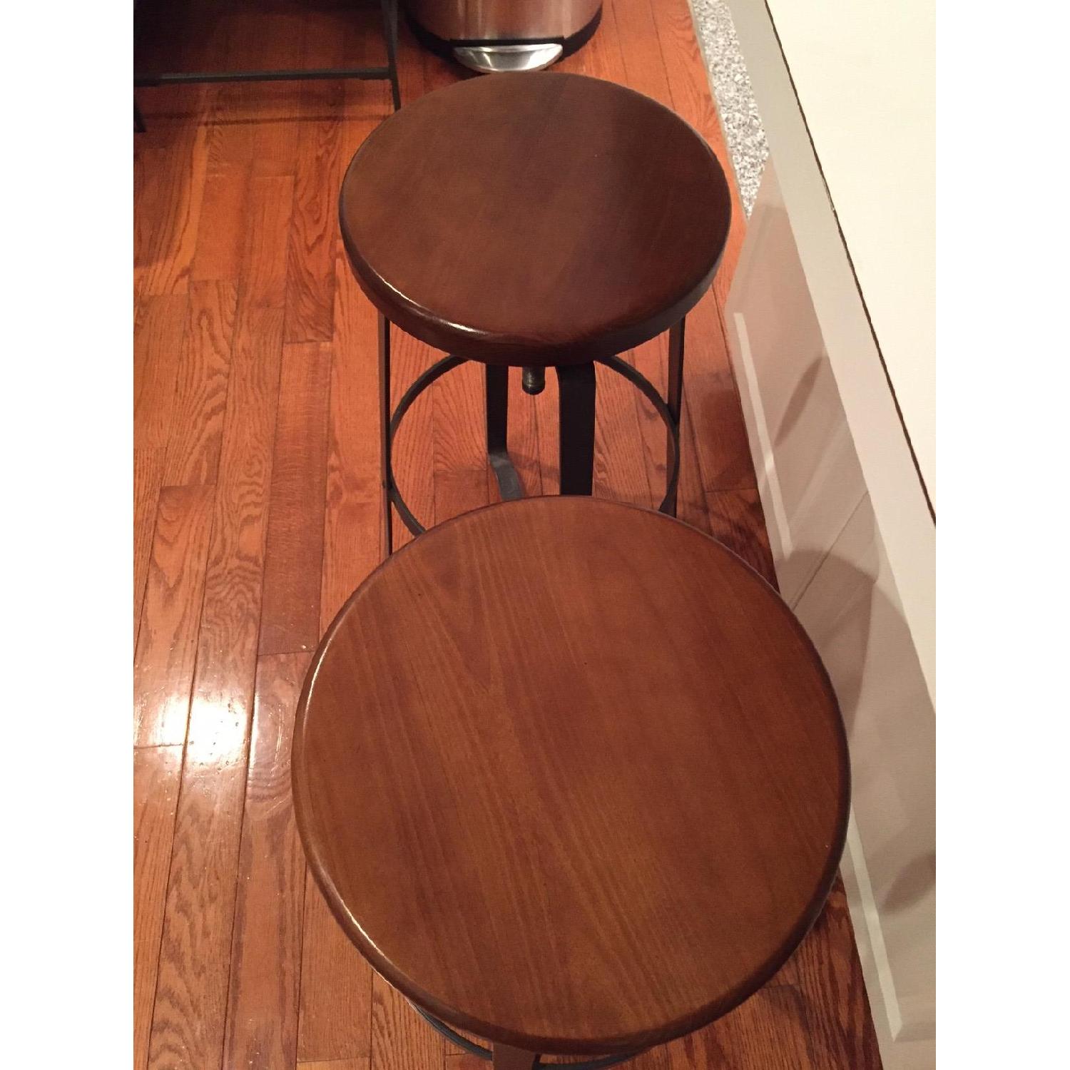 West Elm Adjustable Industrial Backless Swivel Stools - image-3