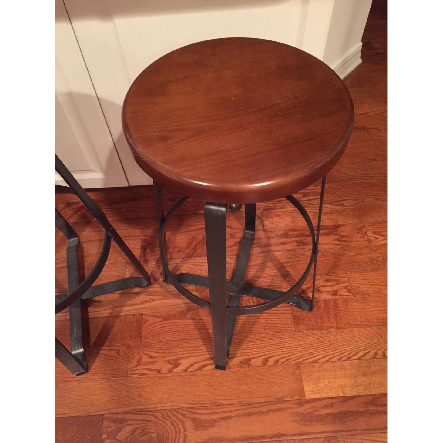 West Elm Adjustable Industrial Backless Swivel Stools - image-4