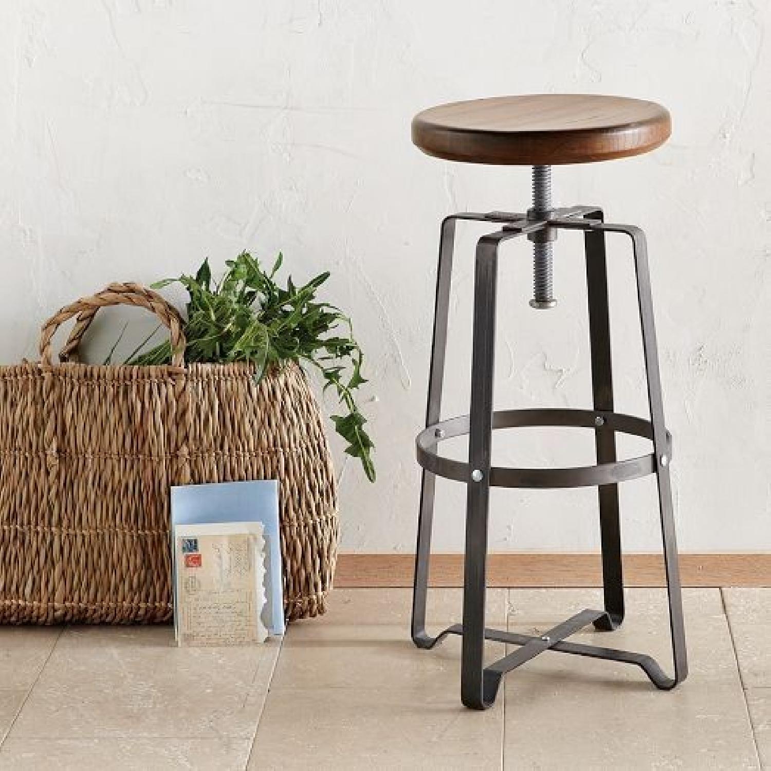 West Elm Adjustable Industrial Backless Swivel Stools - image-6