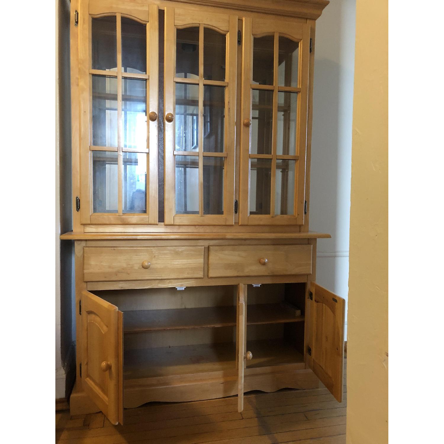 Wood Curio Cabinet w/ Glass Doors - image-3