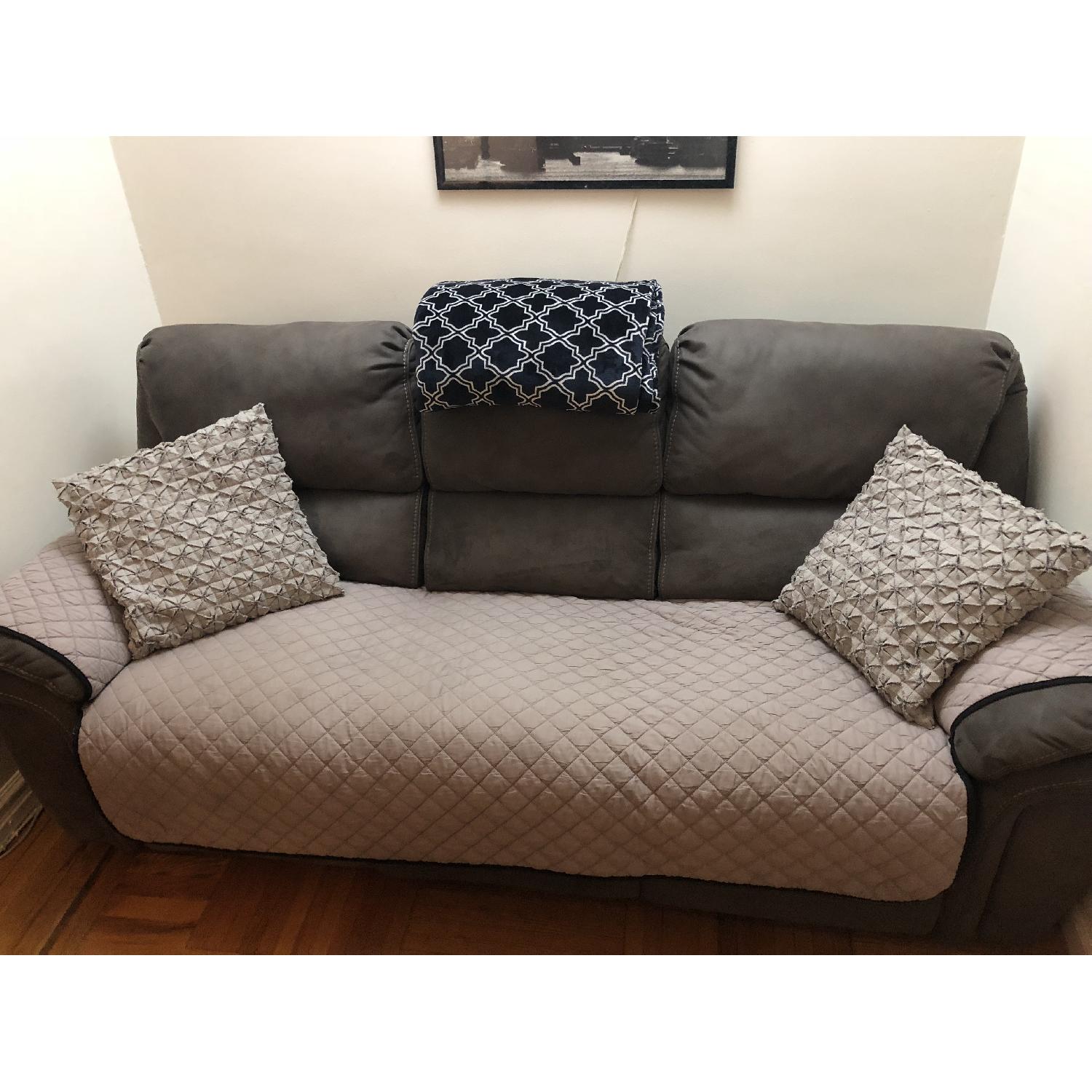Raymour & Flanigan Skye Microfiber Power Reclining Sofa - image-3
