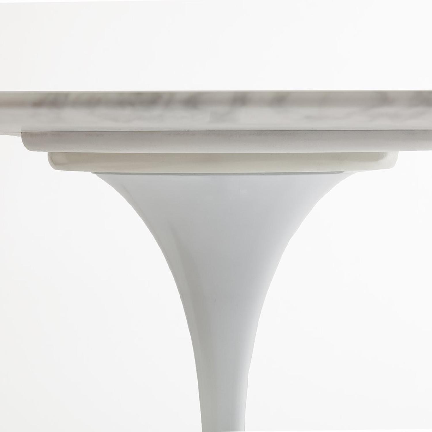 France and Son Carrara Marble Round Tulip Dining Table - image-1