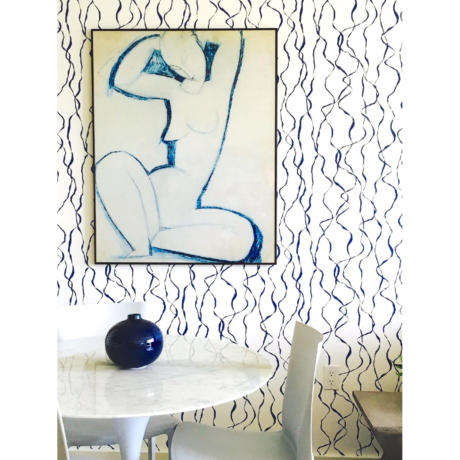 France and Son Carrara Marble Round Tulip Dining Table - image-3