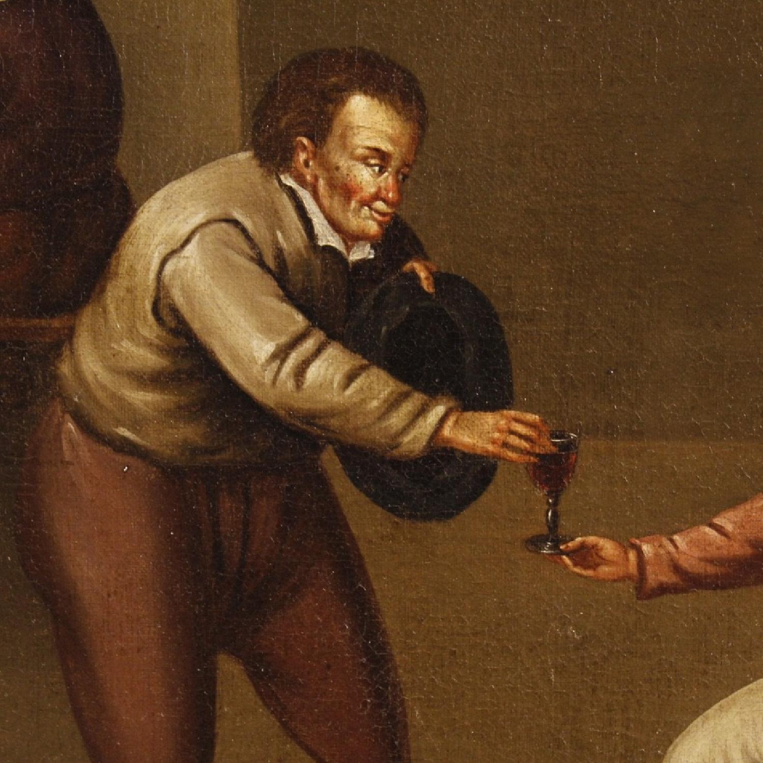 17th Century Oil On Canvas Flemish Interior Scenes Paintings - image-2