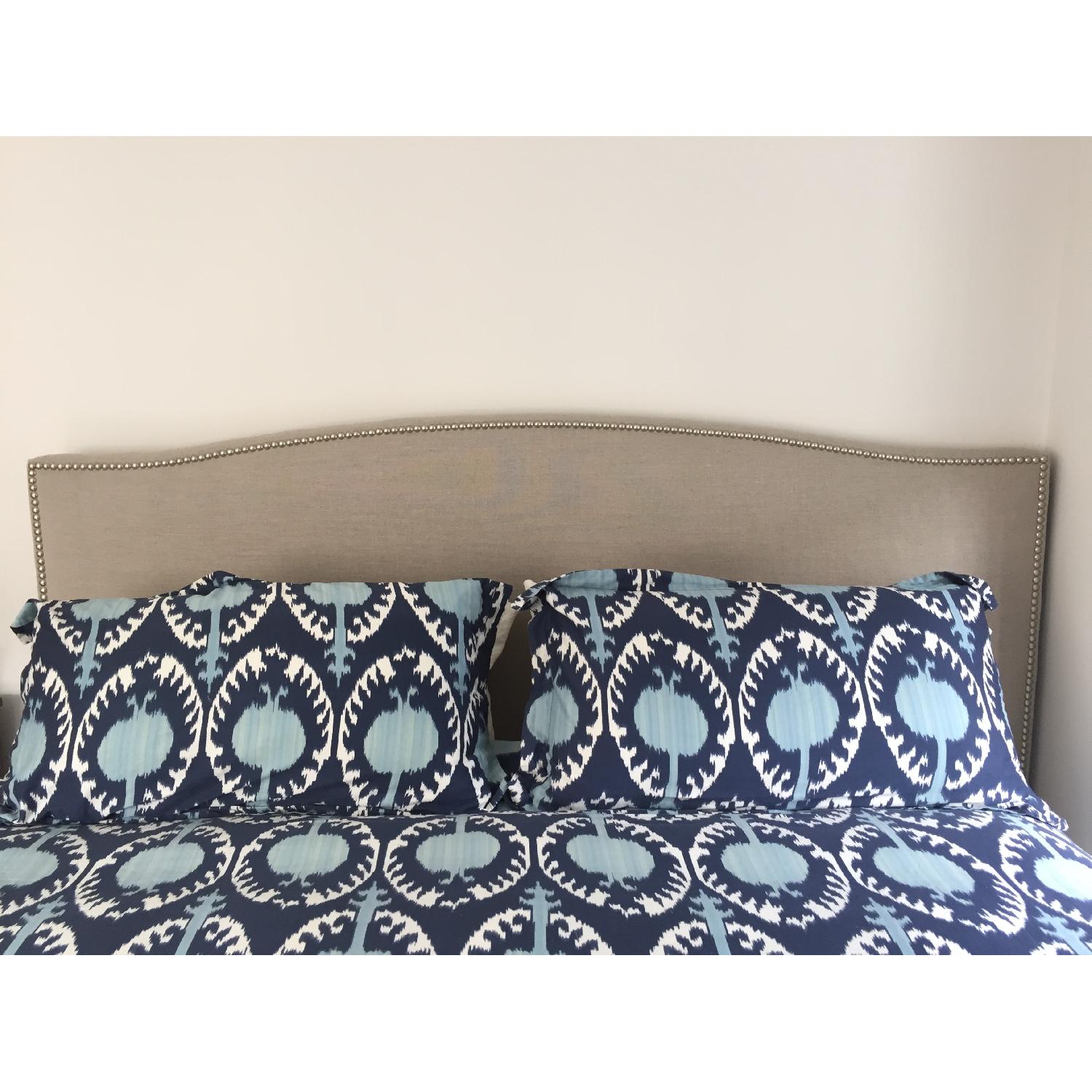 Ballard Designs King Size Caroline Bed w/ Pewter Nailheads - image-3