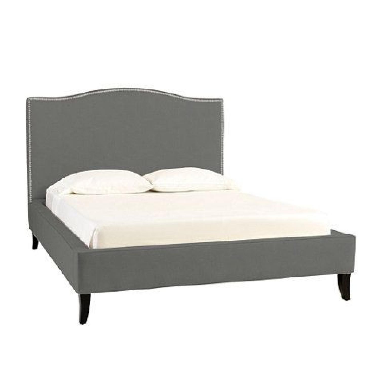 Ballard Designs King Size Caroline Bed w/ Pewter Nailheads - image-0