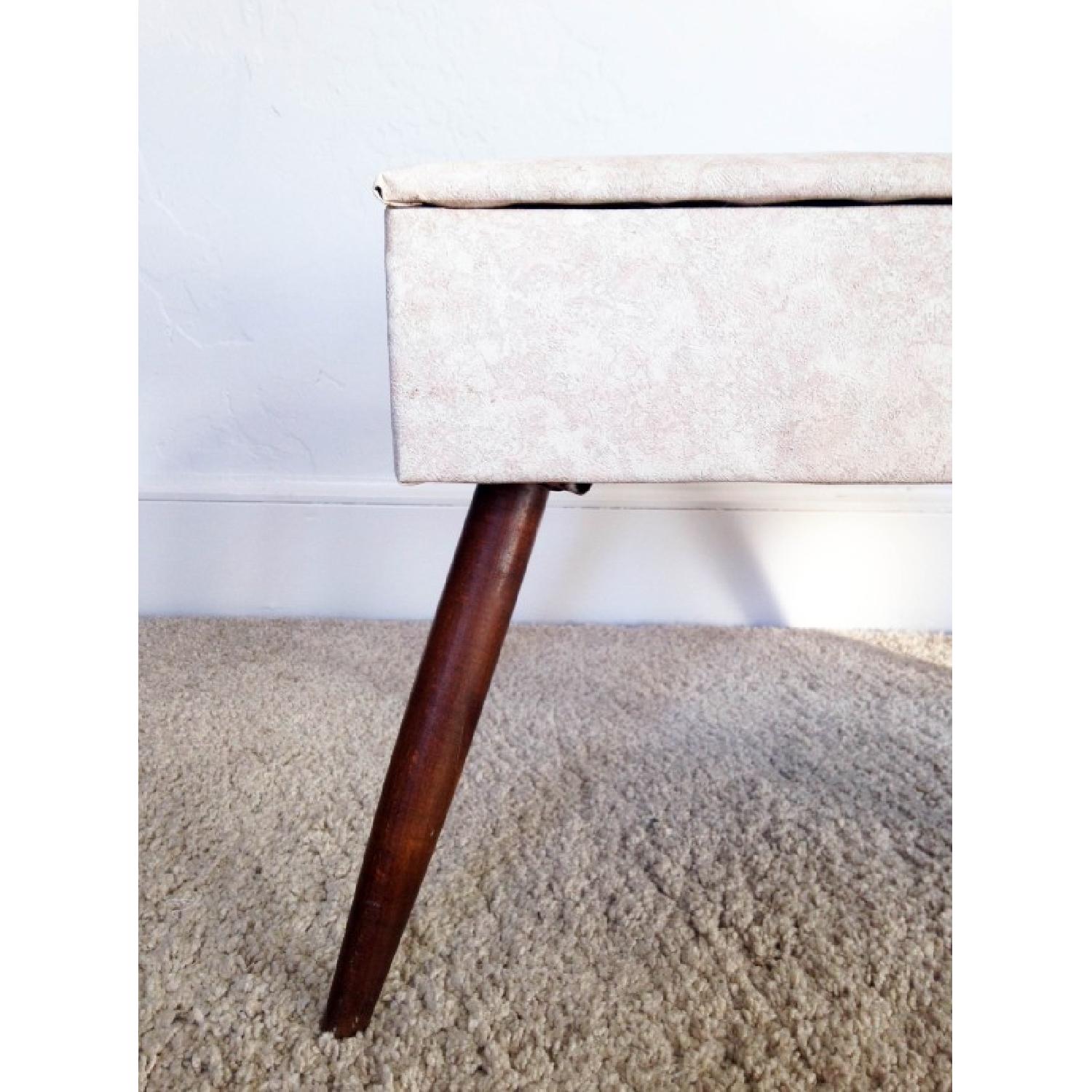 Mid-Century White Storage Ottoman - image-2