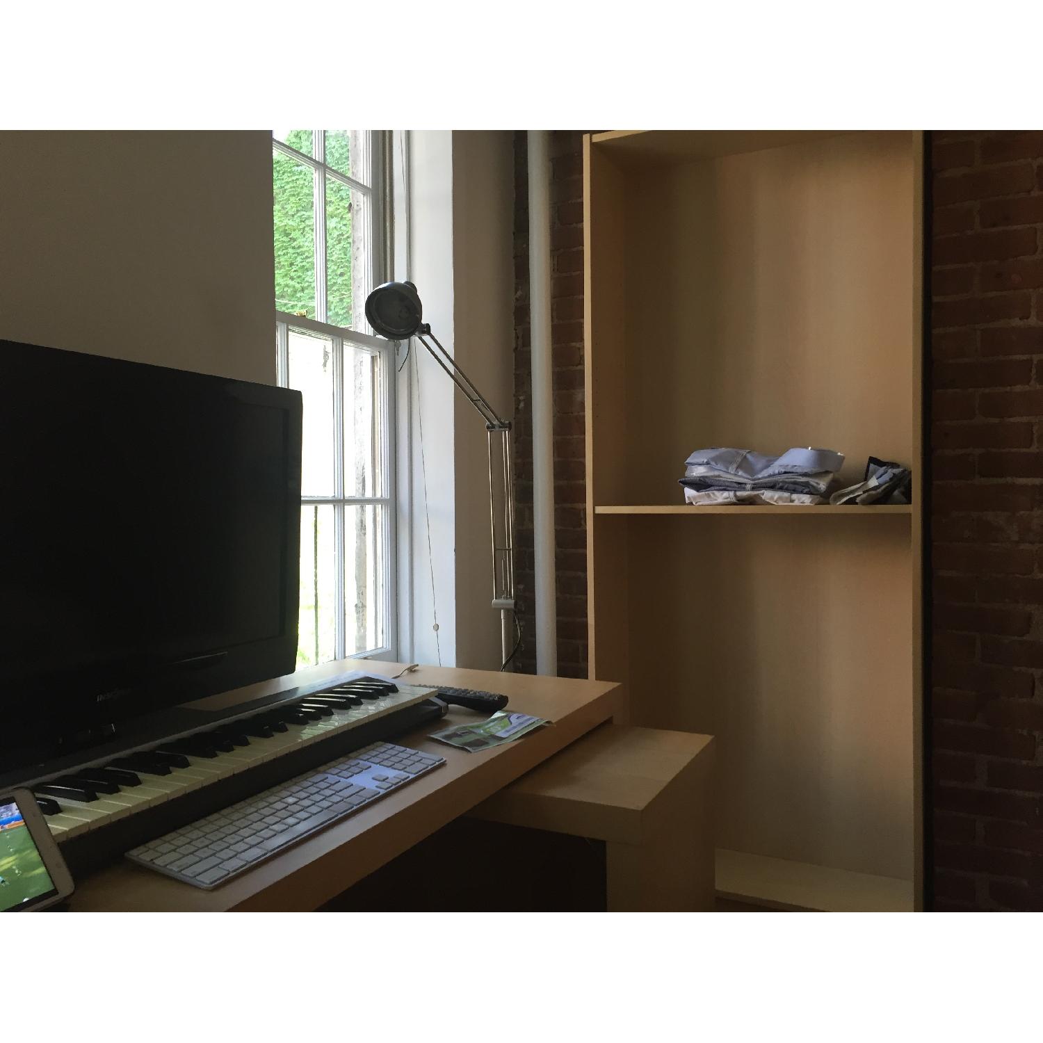 Ikea Malm White Desk w/ Pull Out Panel AptDeco