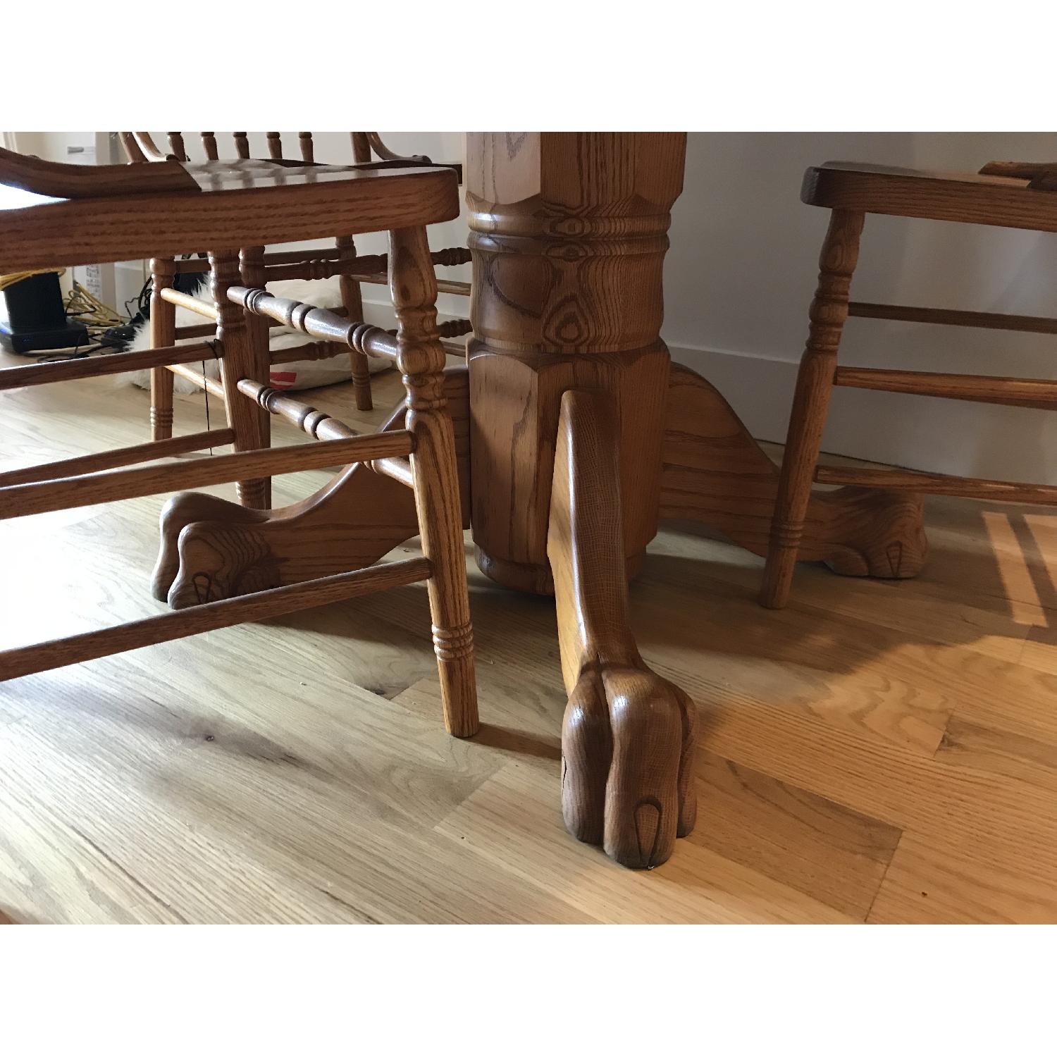 Ethan Allen Oak Dining Table w/ 4 Oak Chairs - image-2