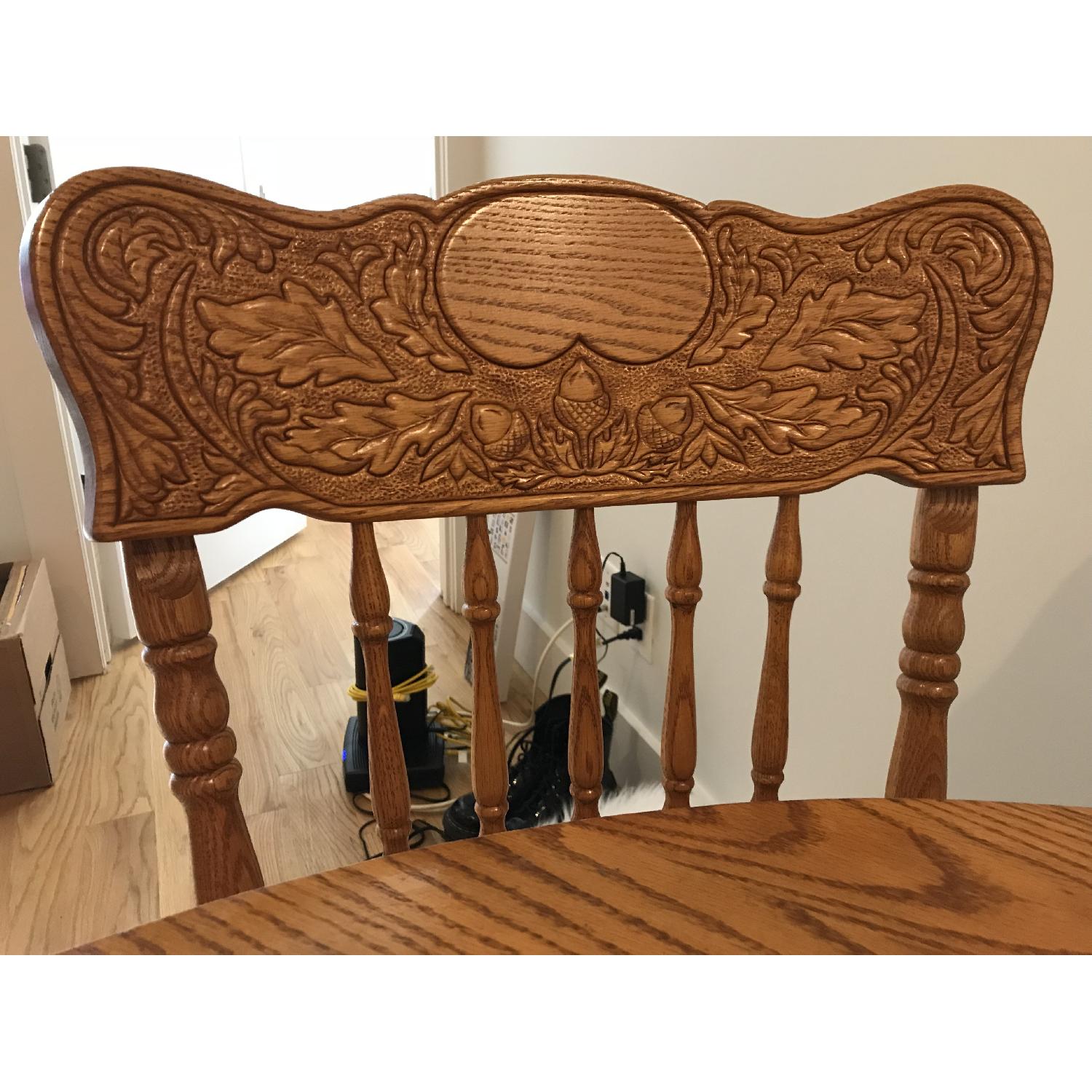 Ethan Allen Oak Dining Table w/ 4 Oak Chairs - image-3