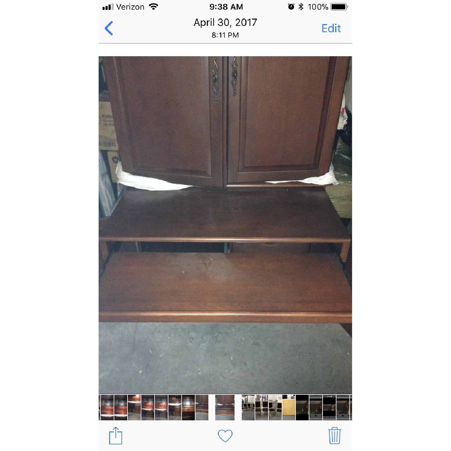 Wood Armoire/Secretary Computer Desk in Cherrywood - image-2