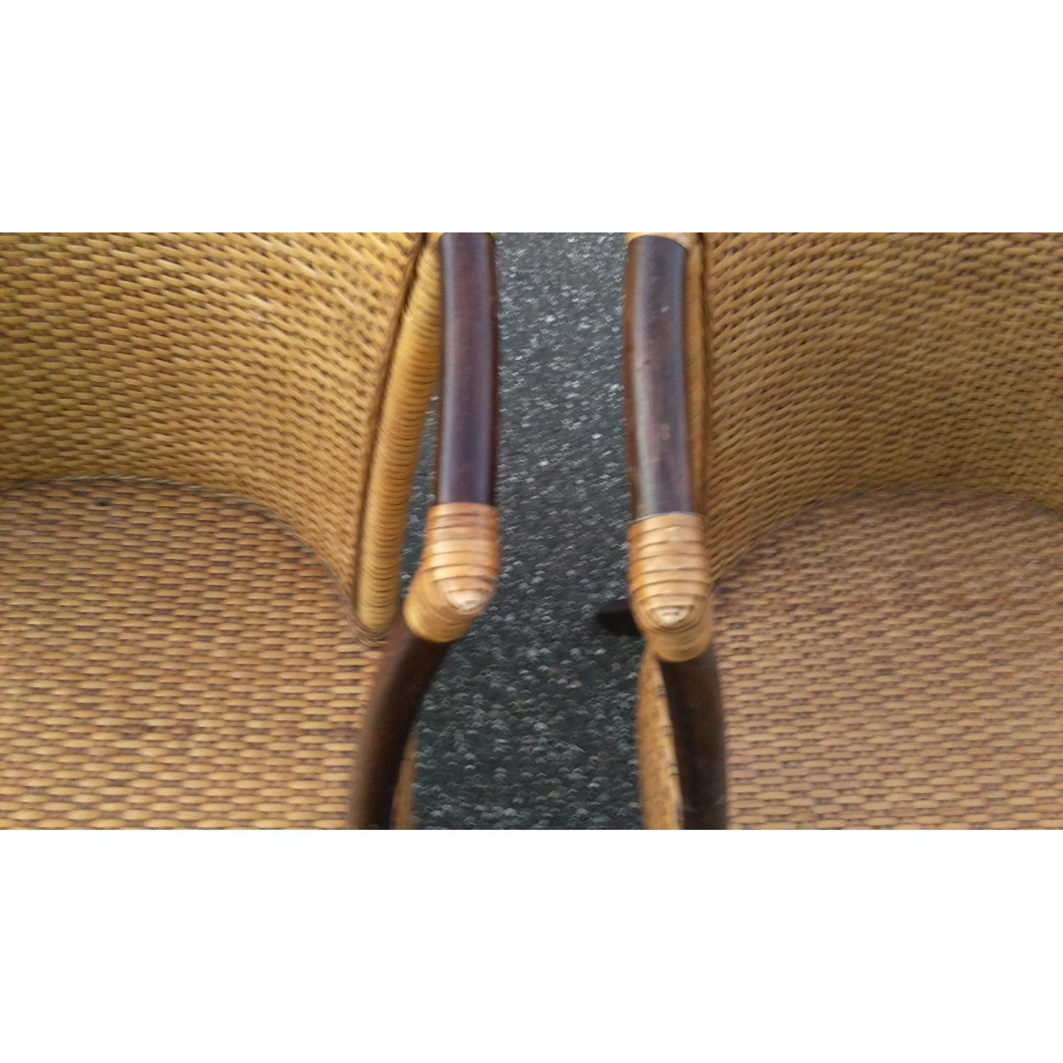 Pier 1 Wicker Weaved Barrel Indonesian Chairs - image-1