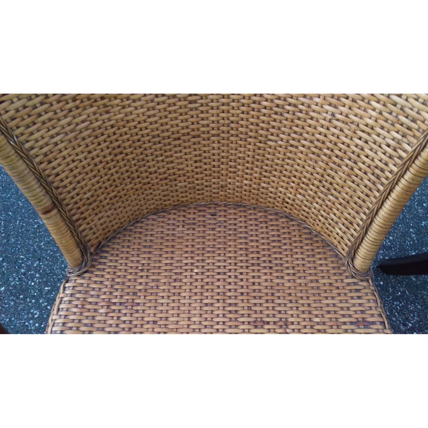 Pier 1 Wicker Weaved Barrel Indonesian Chairs - image-2
