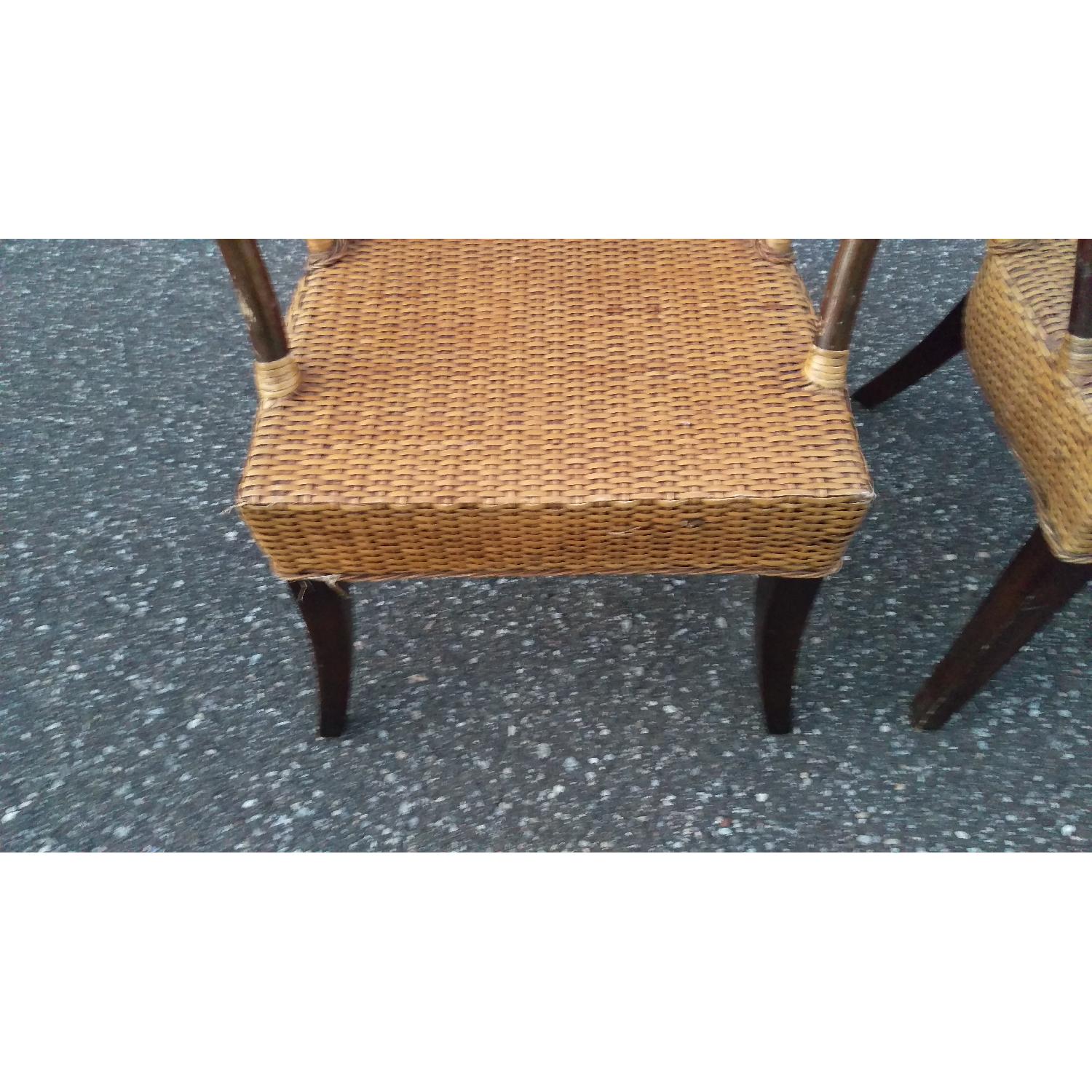 Pier 1 Wicker Weaved Barrel Indonesian Chairs - image-3