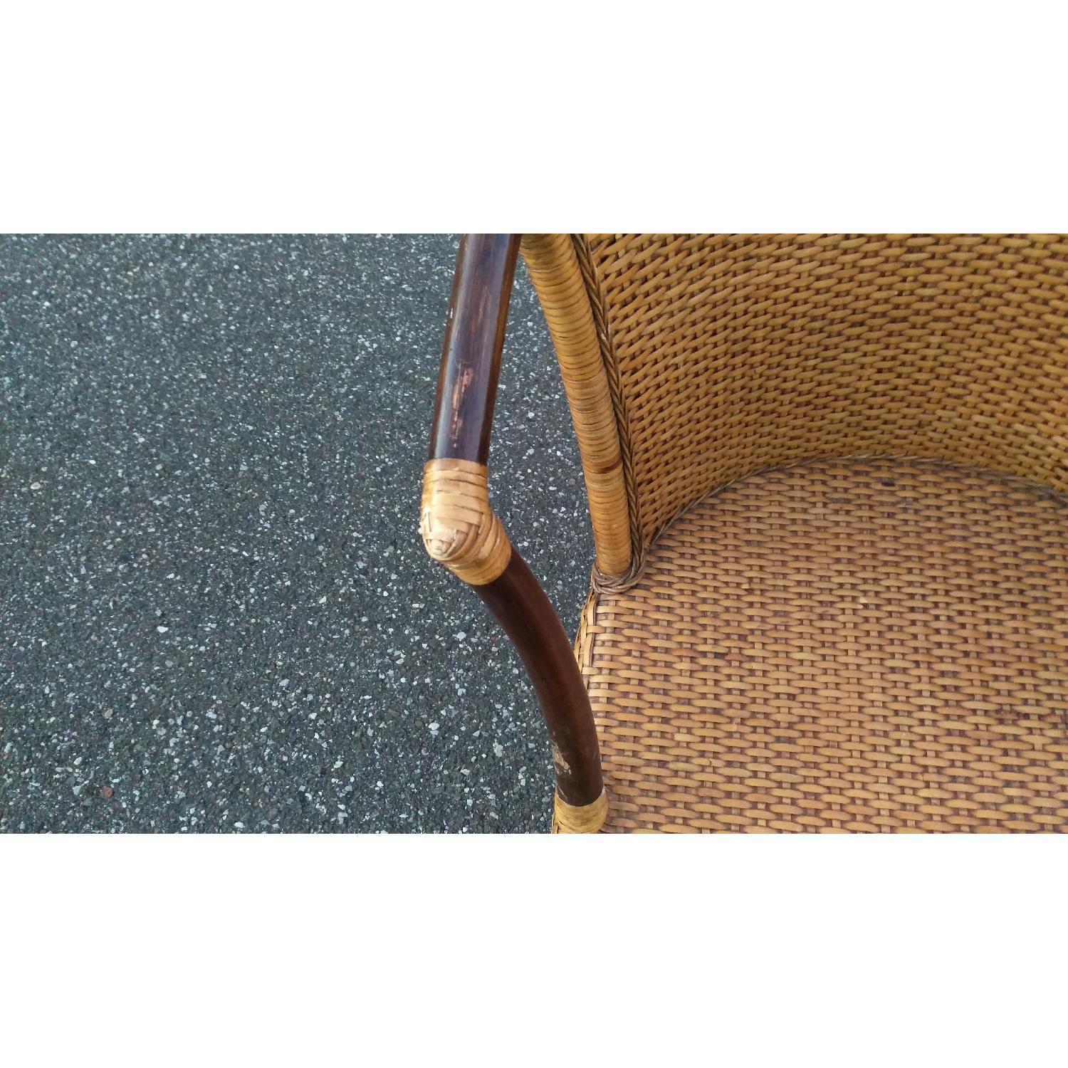 Pier 1 Wicker Weaved Barrel Indonesian Chairs - image-4