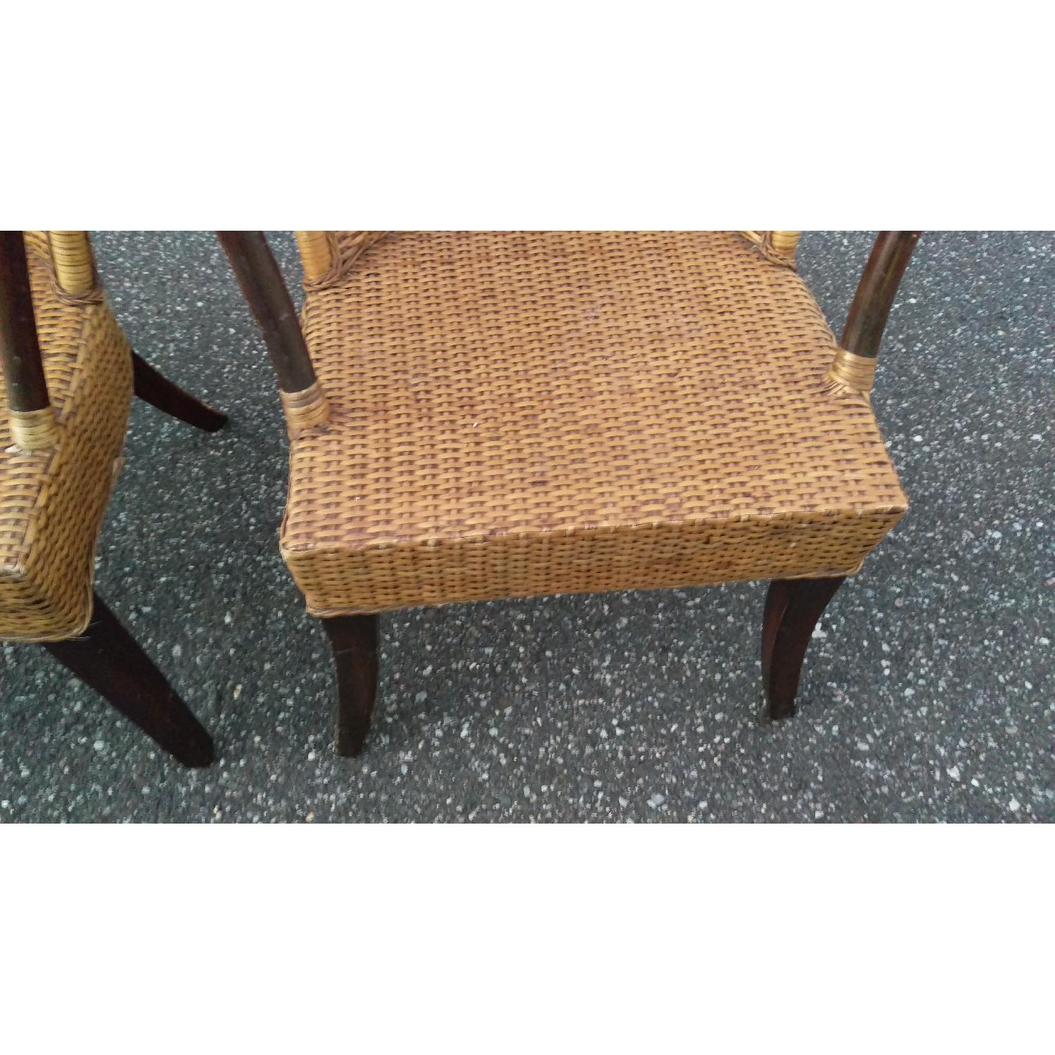 Pier 1 Wicker Weaved Barrel Indonesian Chairs - image-7