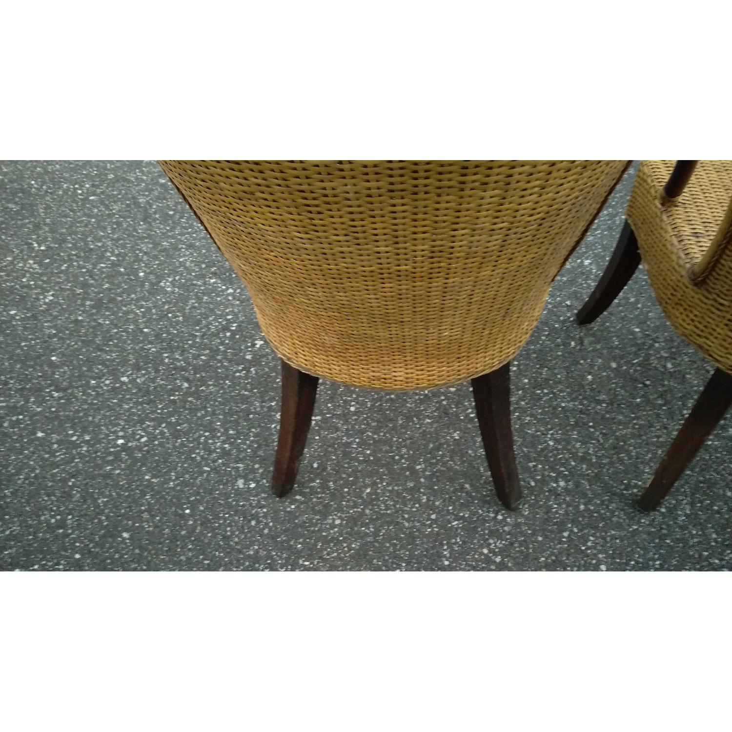 Pier 1 Wicker Weaved Barrel Indonesian Chairs - image-8