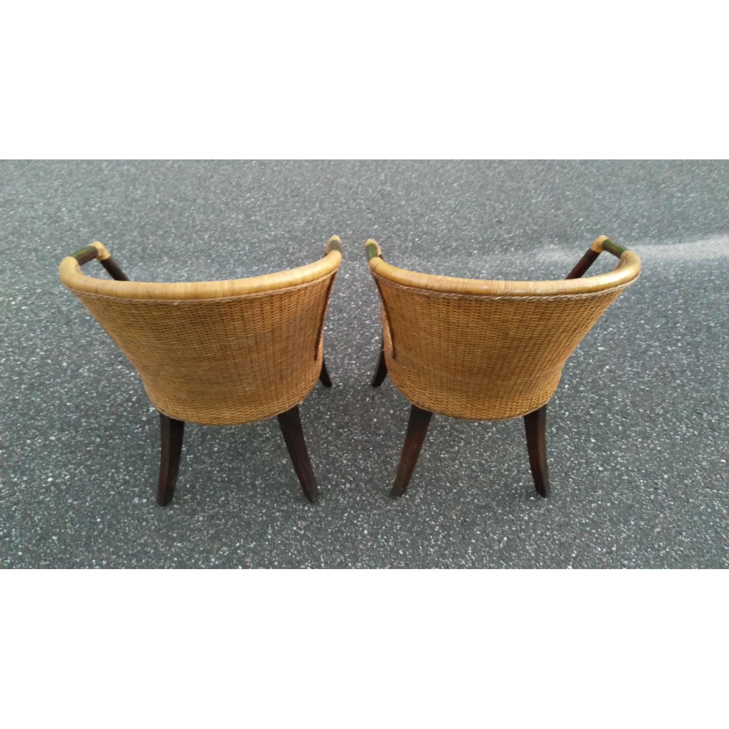 Pier 1 Wicker Weaved Barrel Indonesian Chairs - image-9