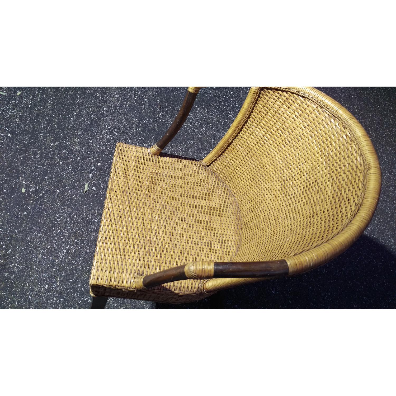 Pier 1 Wicker Weaved Barrel Indonesian Chairs - image-12