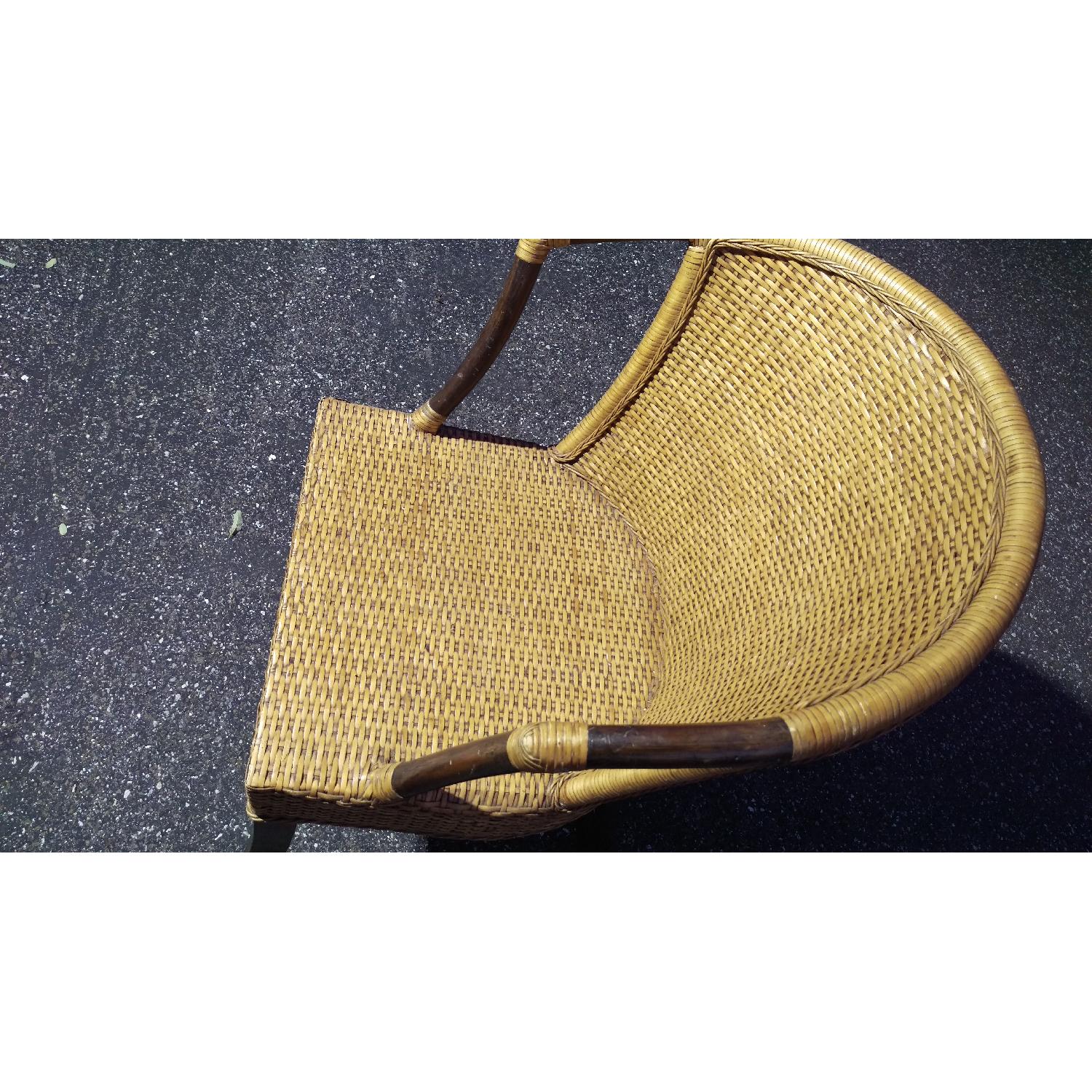 Pier 1 Wicker Weaved Barrel Indonesian Chairs - image-14