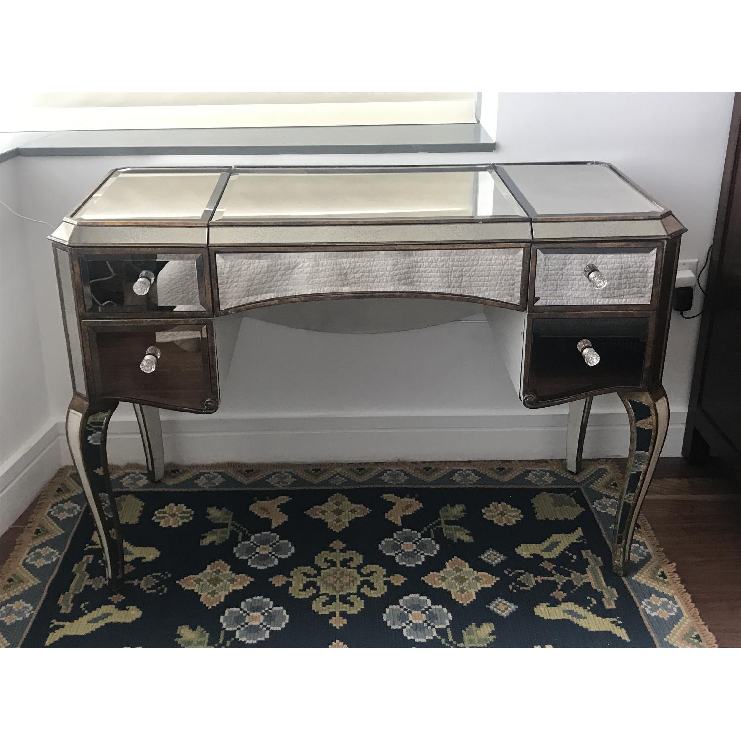 Horchow Claudia Mirrored Vanity/Desk - image-1