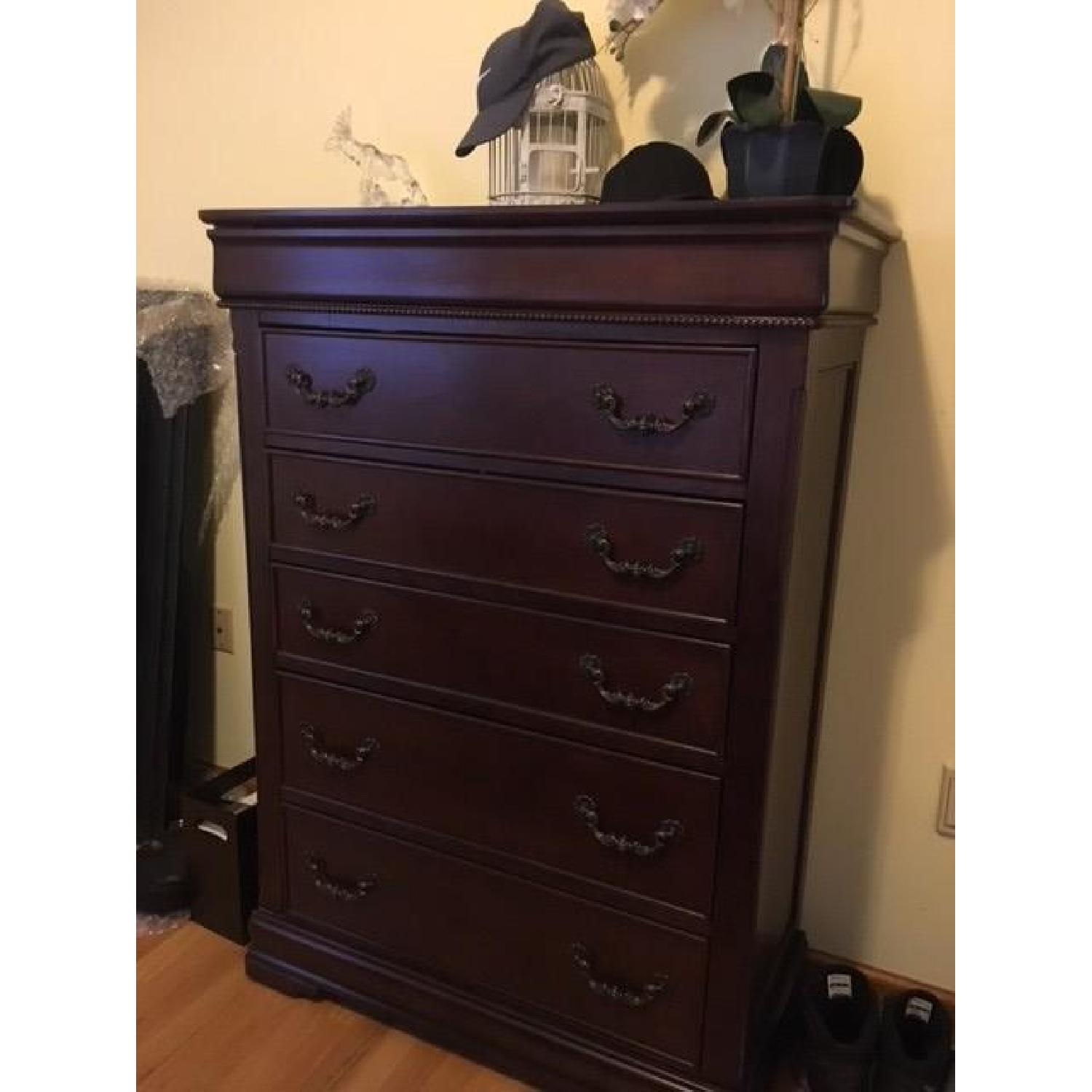 Raymour & Flanigan Tall Dresser w/ Hidden Drawer AptDeco