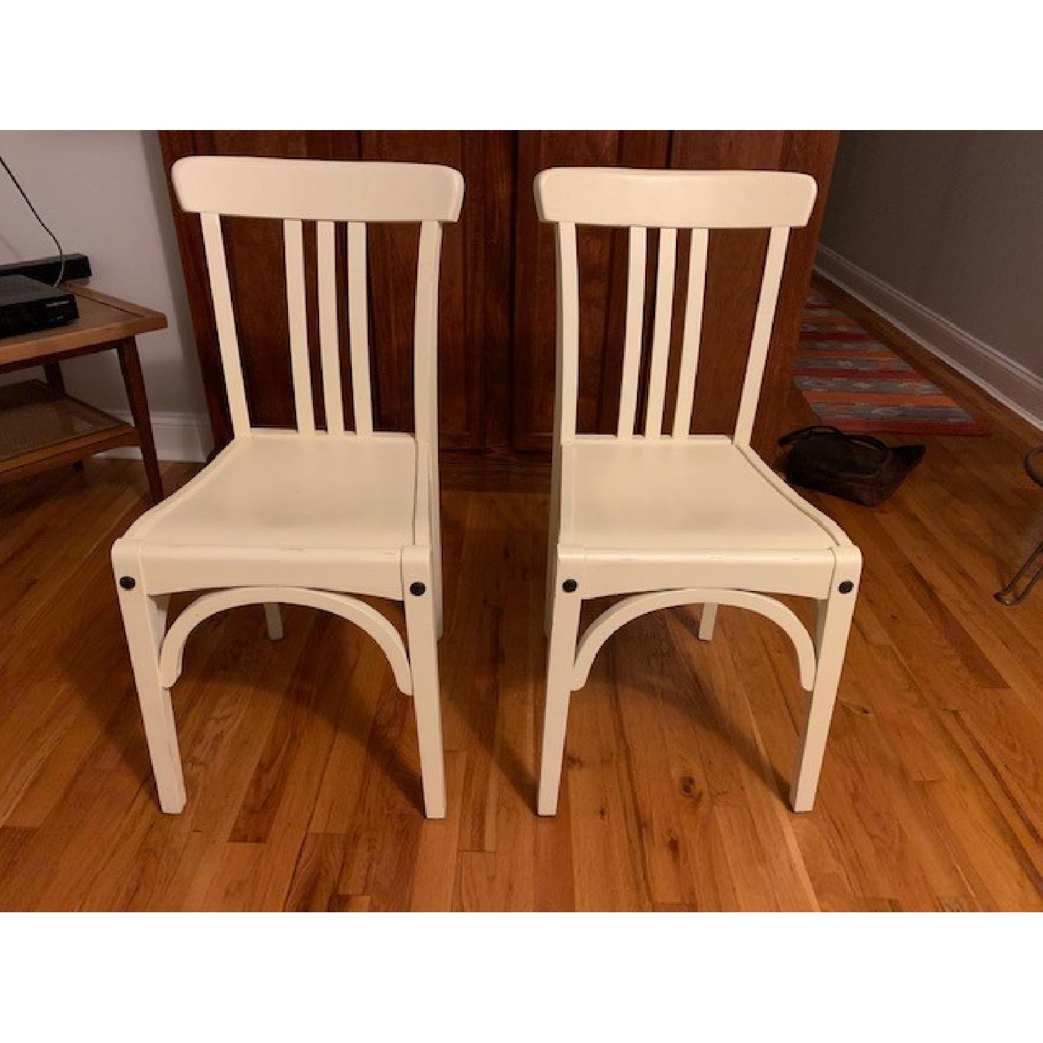 Restoration Hardware Distressed White Oak Wood Chairs AptDeco