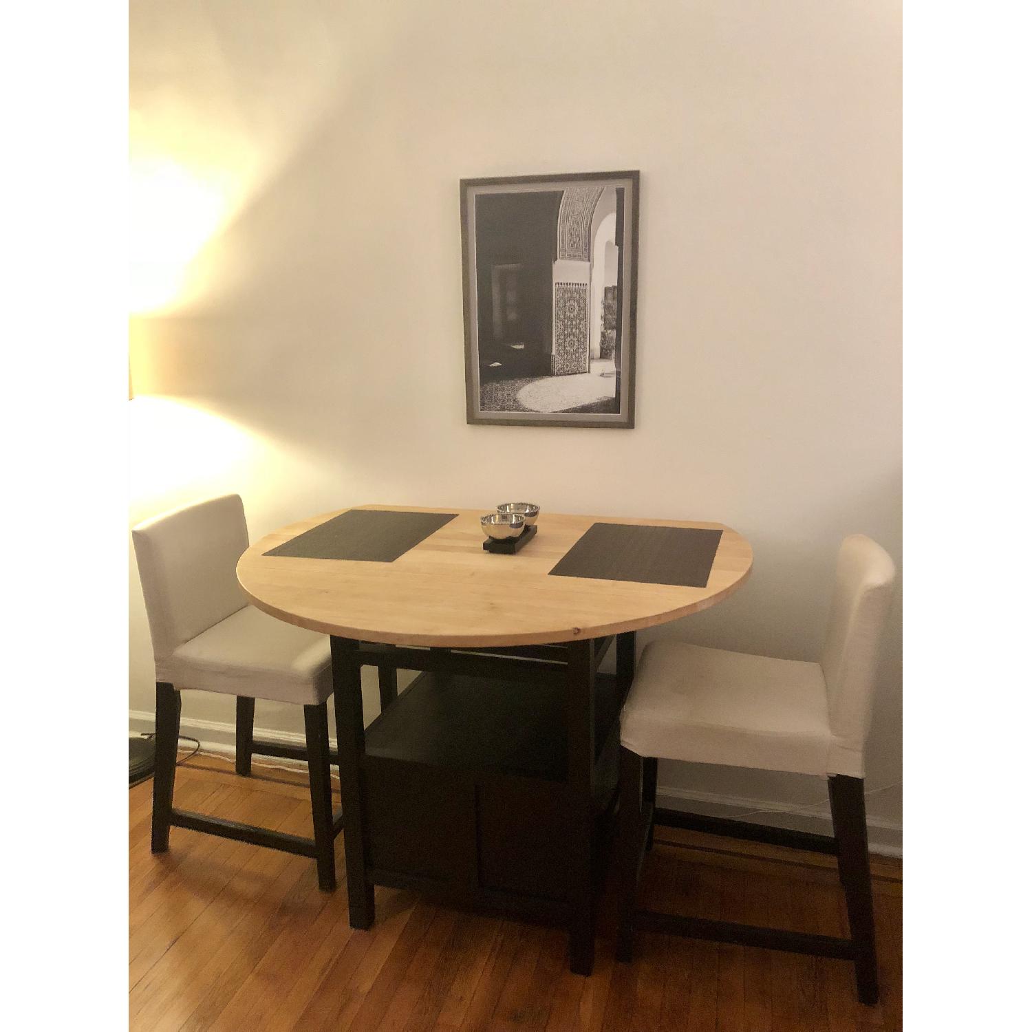 Crate & Barrel Bar/Counter Height Table w/ 4 Chairs - image-1