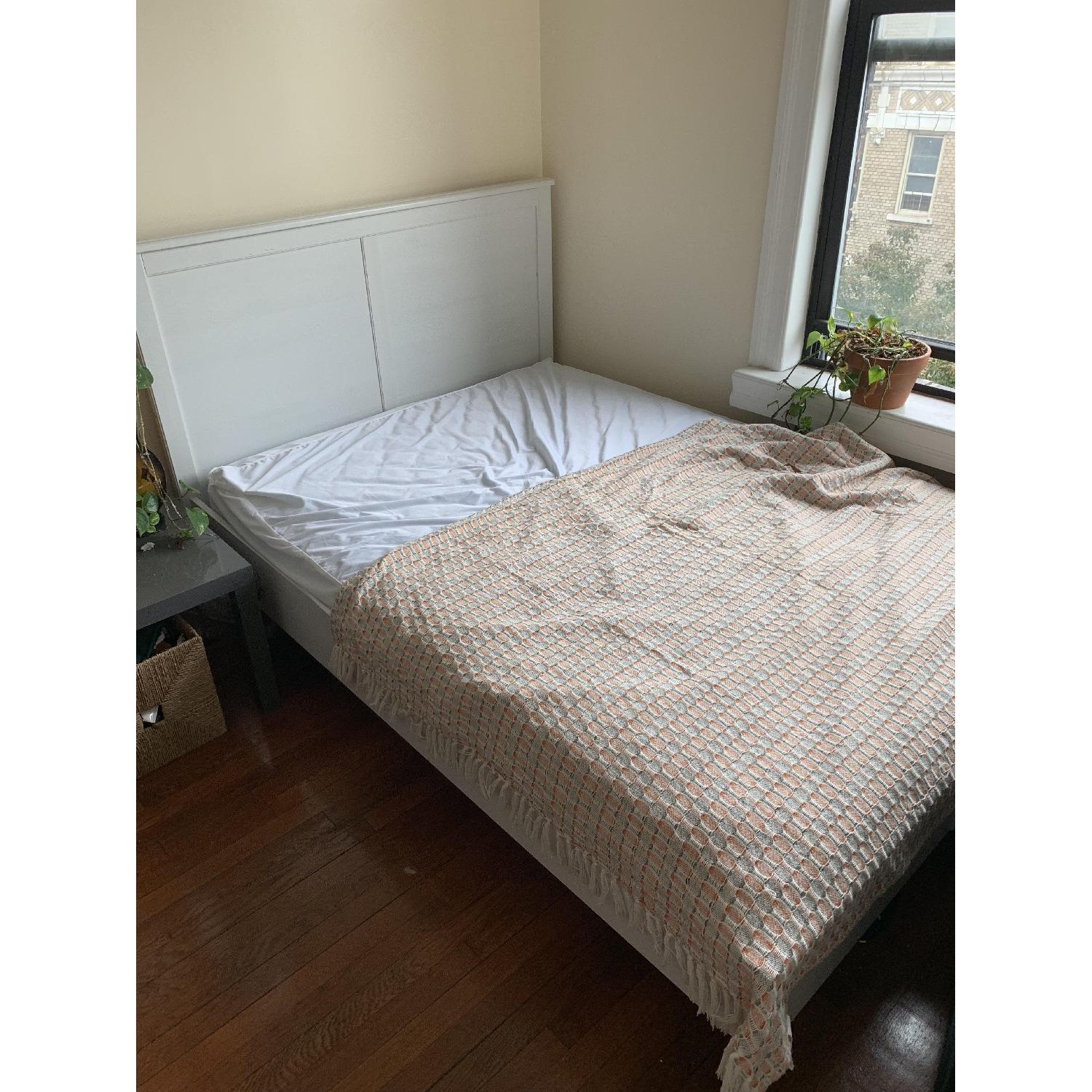 Ikea Malm White Wood Full Size Bed AptDeco
