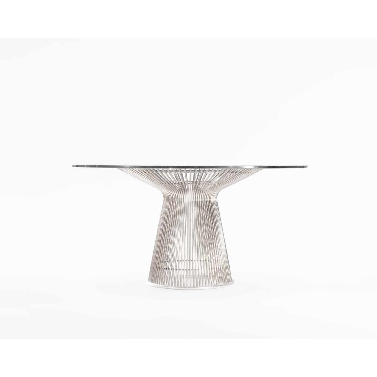 Mid-Century Modern Platner Style Round Dining Table in Glass - image-1