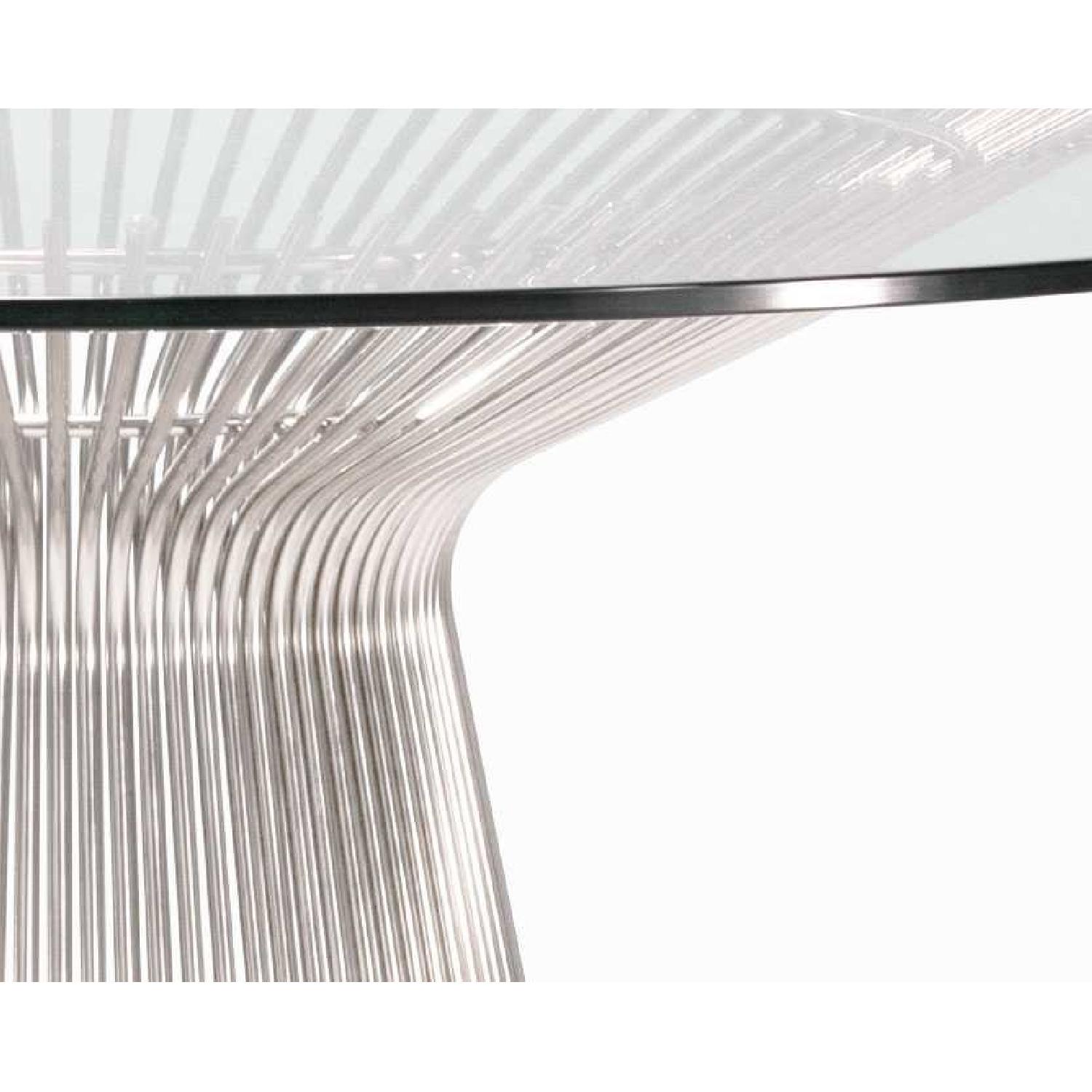 Mid-Century Modern Platner Style Round Dining Table in Glass - image-2