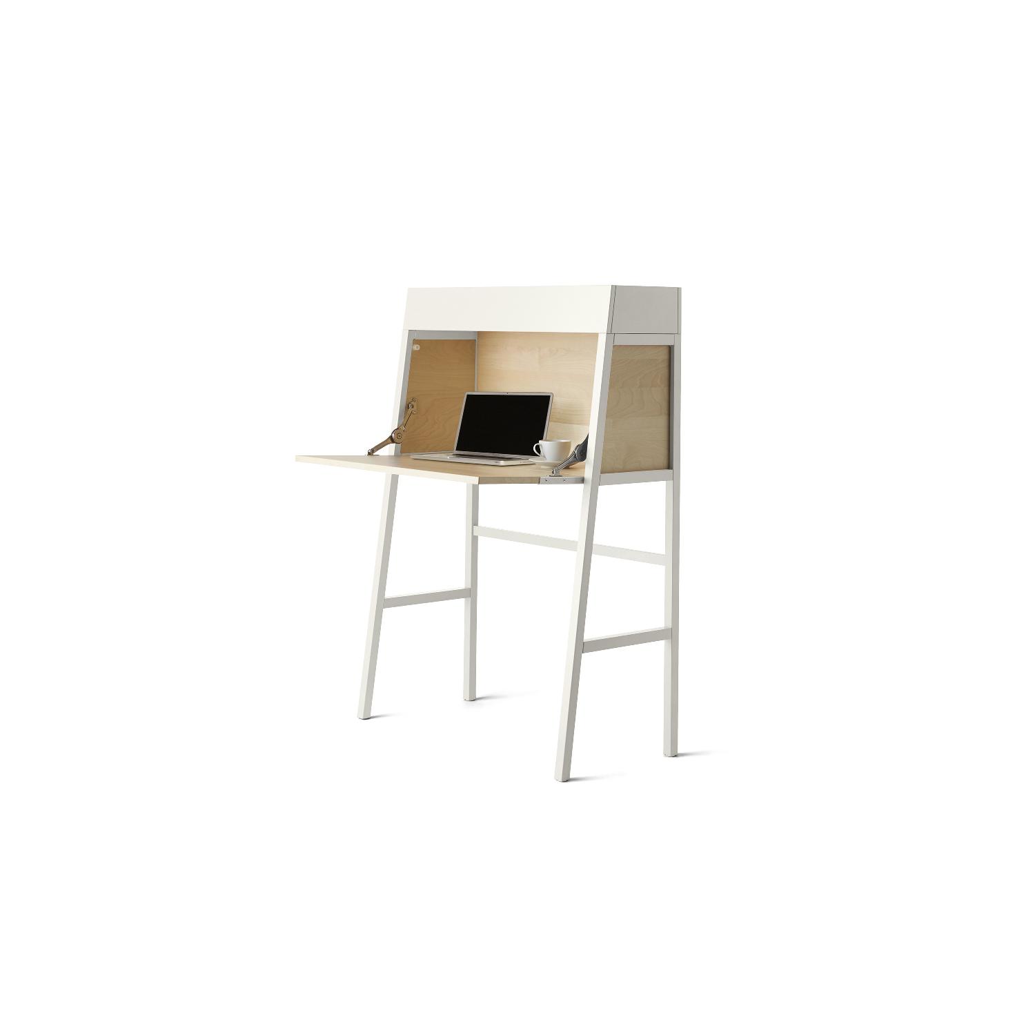 Ikea White & Birch Secretary Desk - image-2