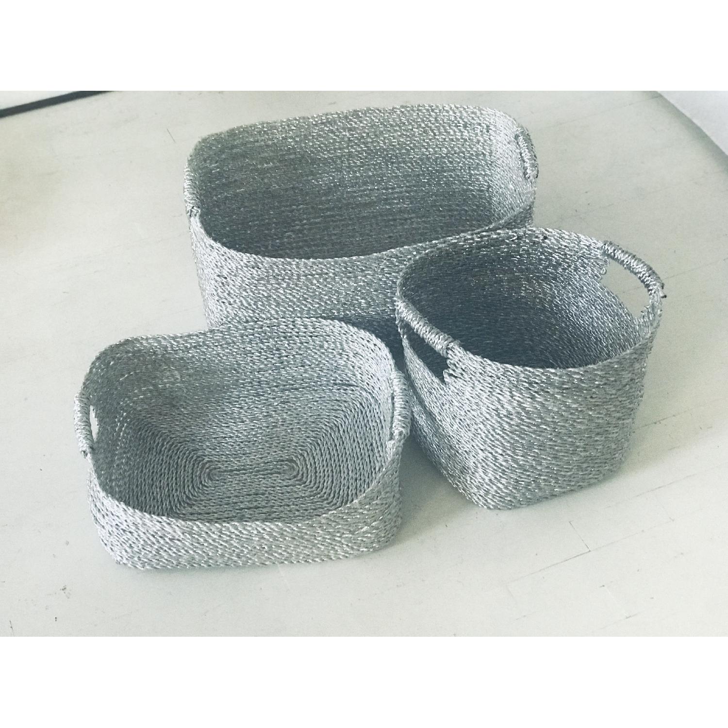 West Elm Metallic Woven Baskets - image-2