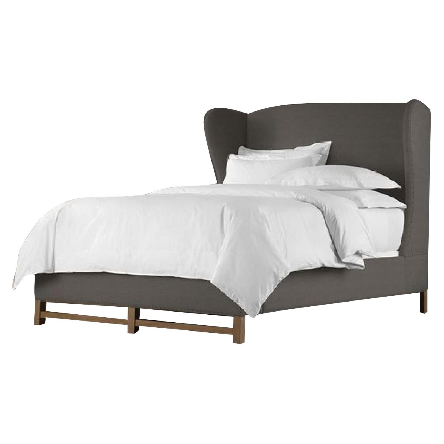 Restoration Hardware French Wing Fabric King Bed AptDeco