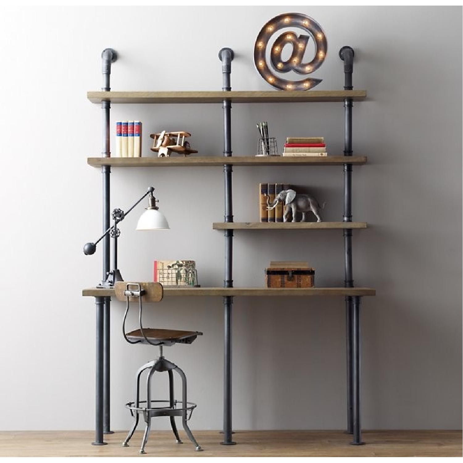 Restoration Hardware Industrial Pipe Single Desk & Shelving - image-1