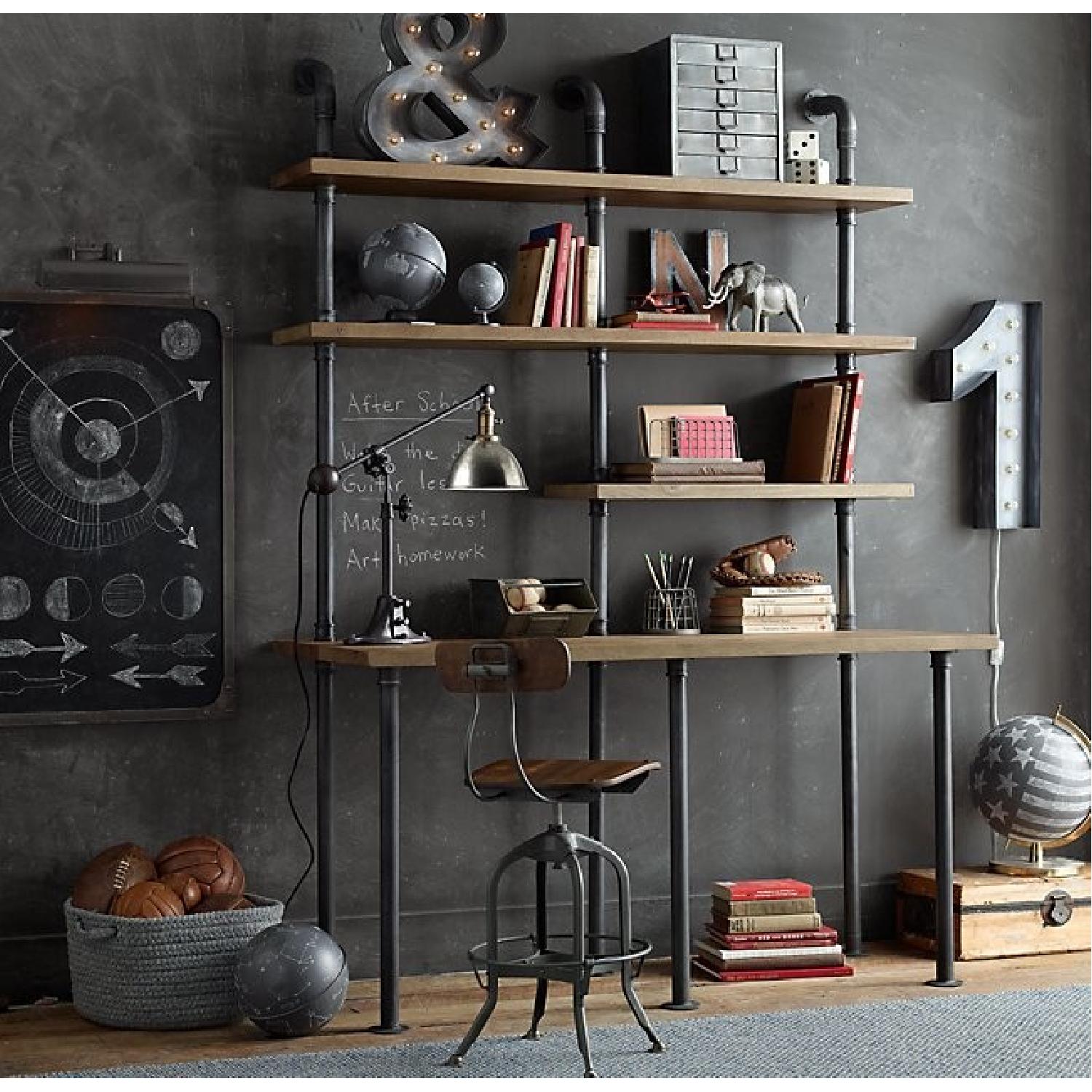 Restoration Hardware Industrial Pipe Single Desk & Shelving - image-2