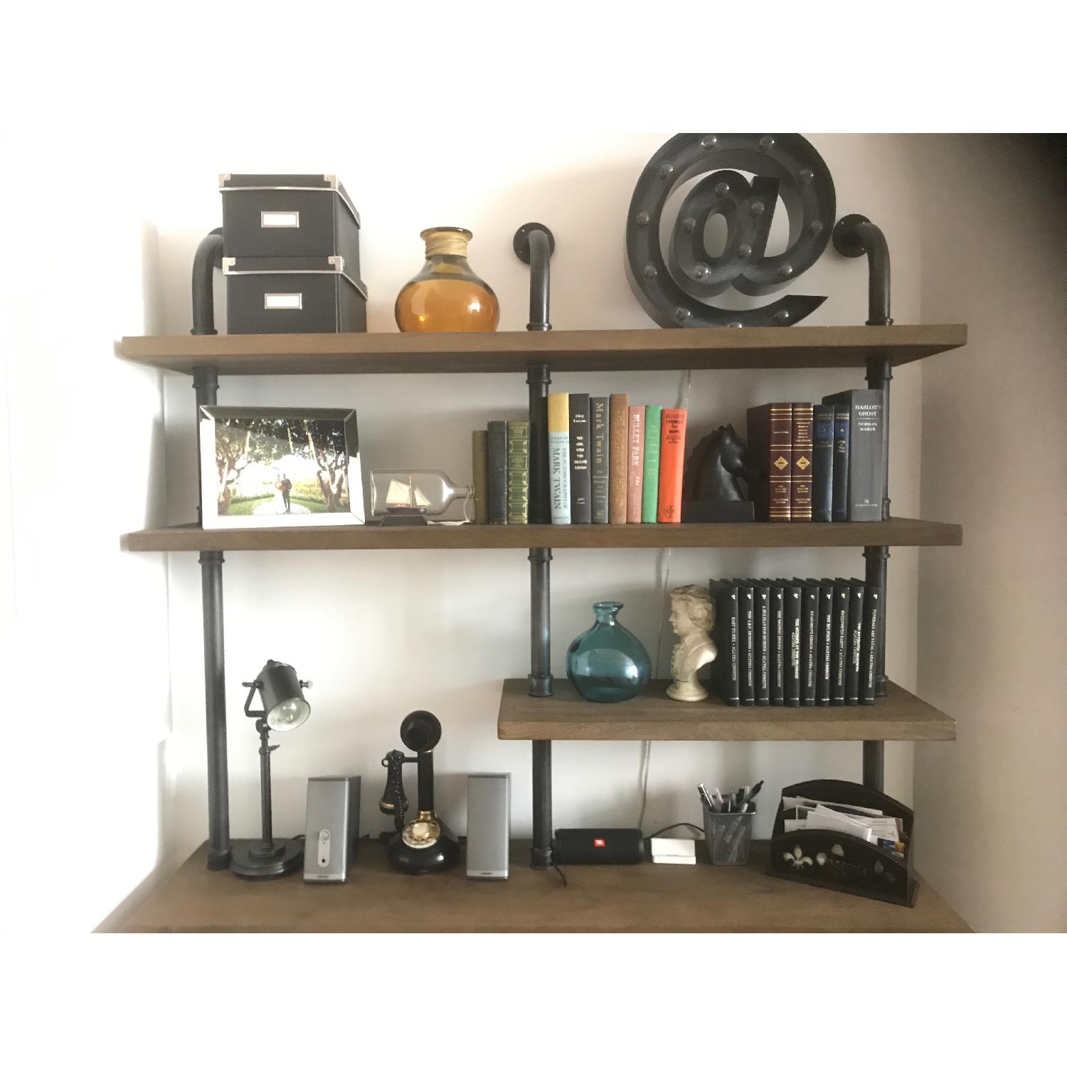 Restoration Hardware Industrial Pipe Single Desk & Shelving - image-4