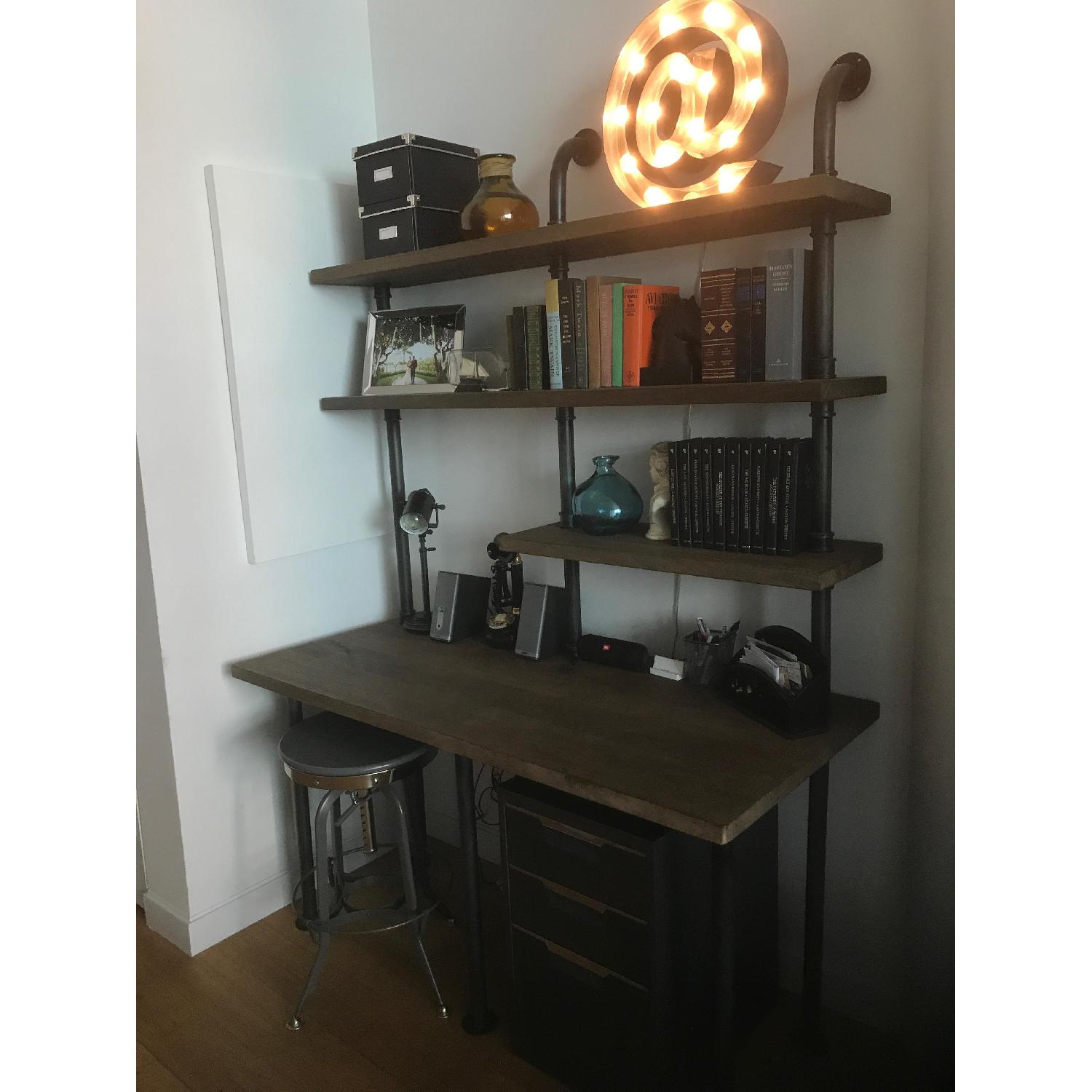 Restoration Hardware Industrial Pipe Single Desk & Shelving - image-5