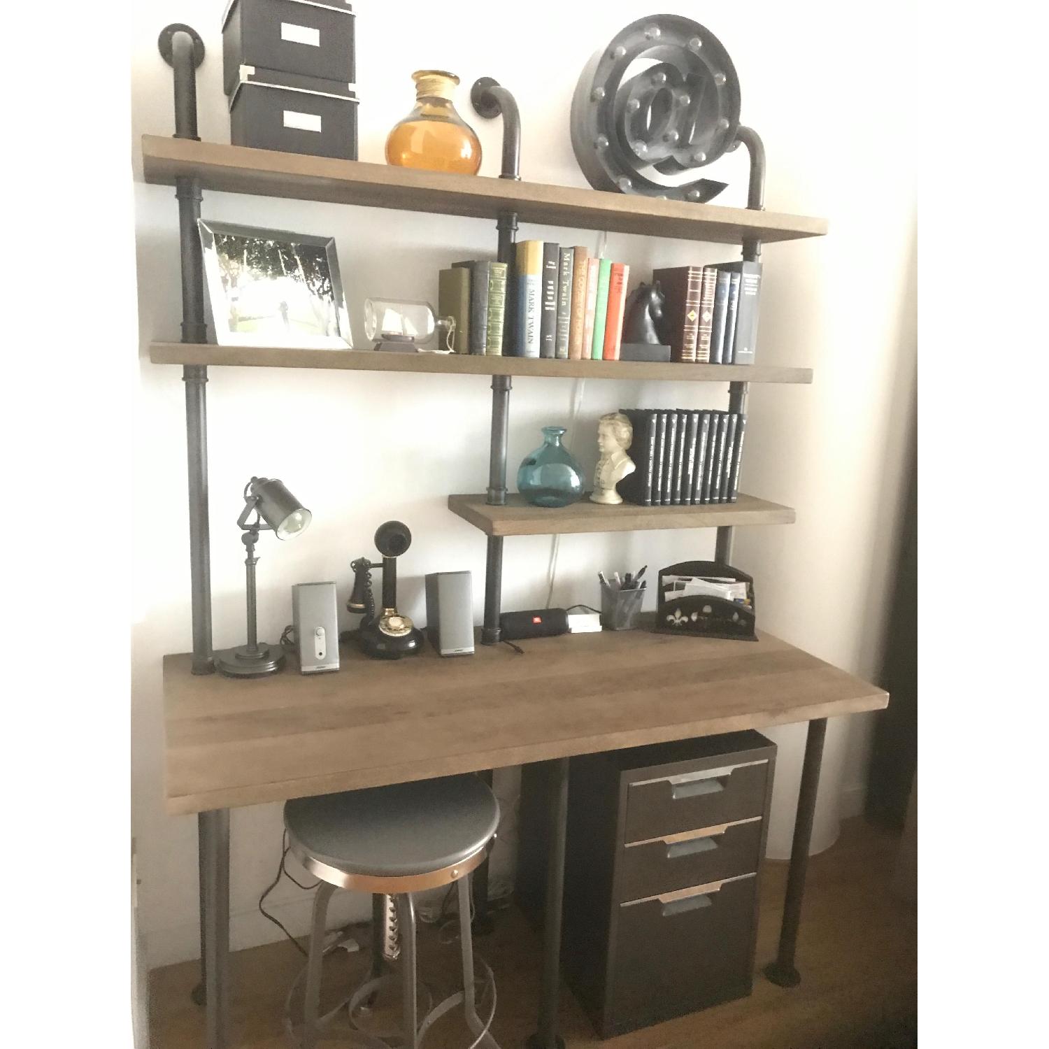 Restoration Hardware Industrial Pipe Single Desk & Shelving - image-6