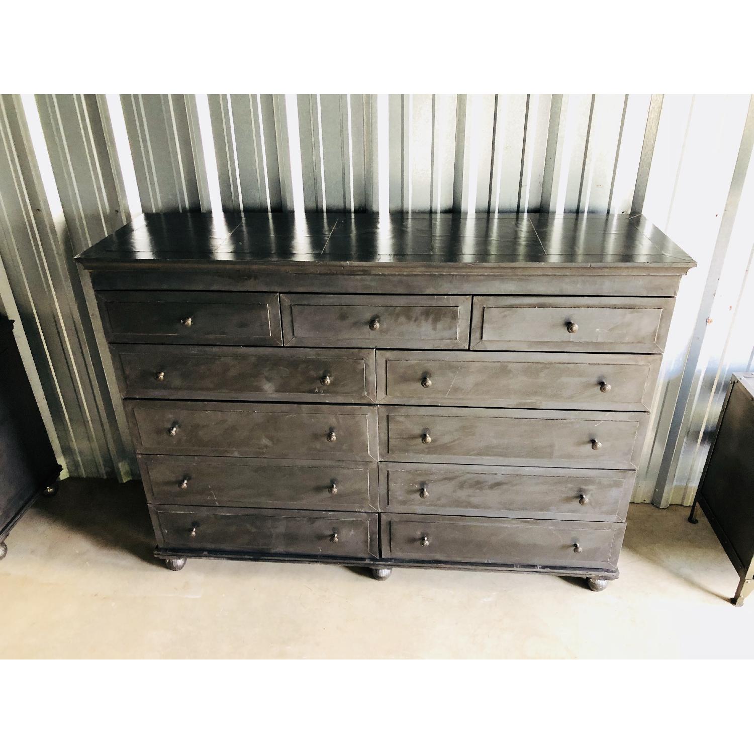Restoration Hardware Annecy Metal Wrapped 11 Drawer Dresser AptDeco