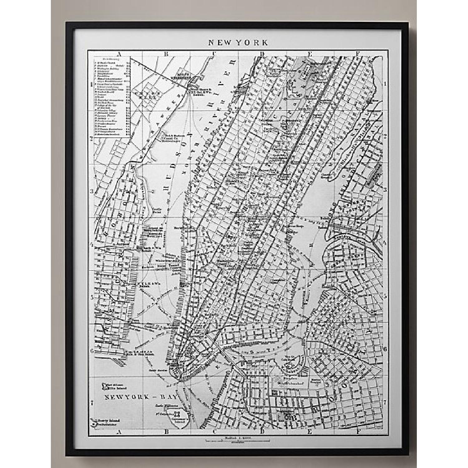 Restoration Hardware Circa 1900 Map of New York Lithograph AptDeco