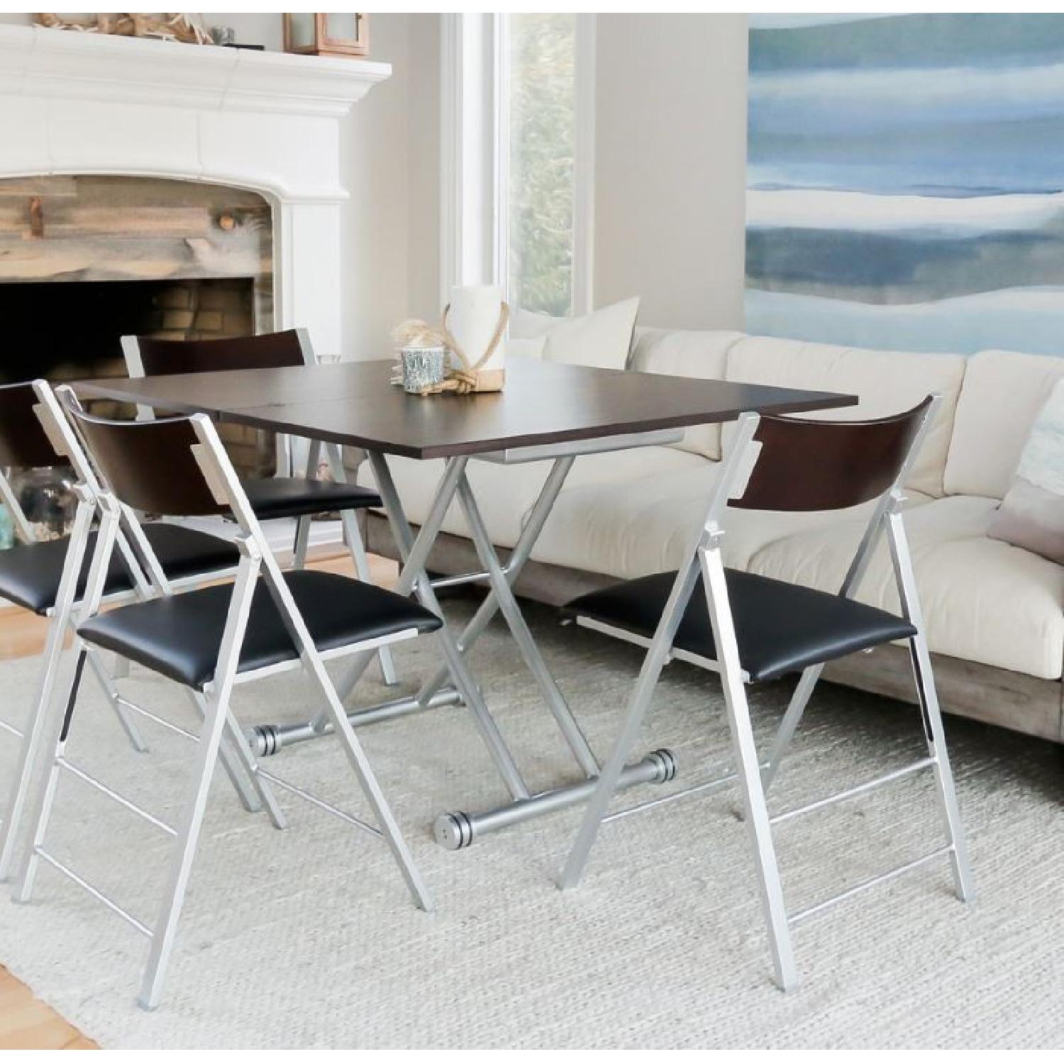 Convertible X Coffee to Dining Table in Walnut Finish - image-1