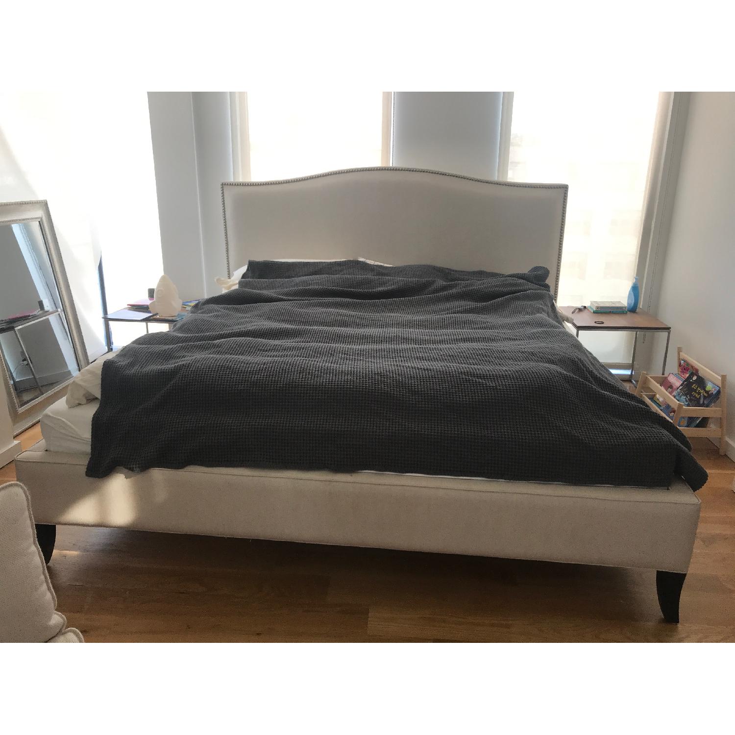 Crate & Barrel Colette King Upholstered Bed - image-1