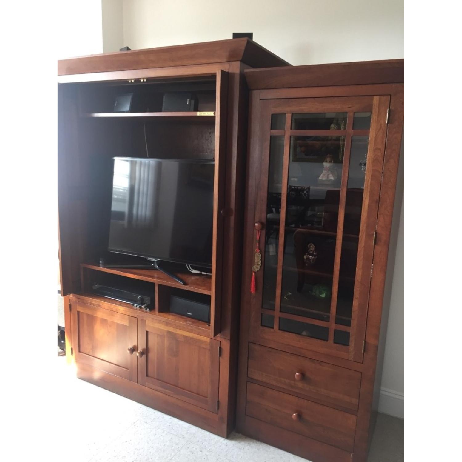 Ethan Allen Cherry Wood Wall Unit AptDeco