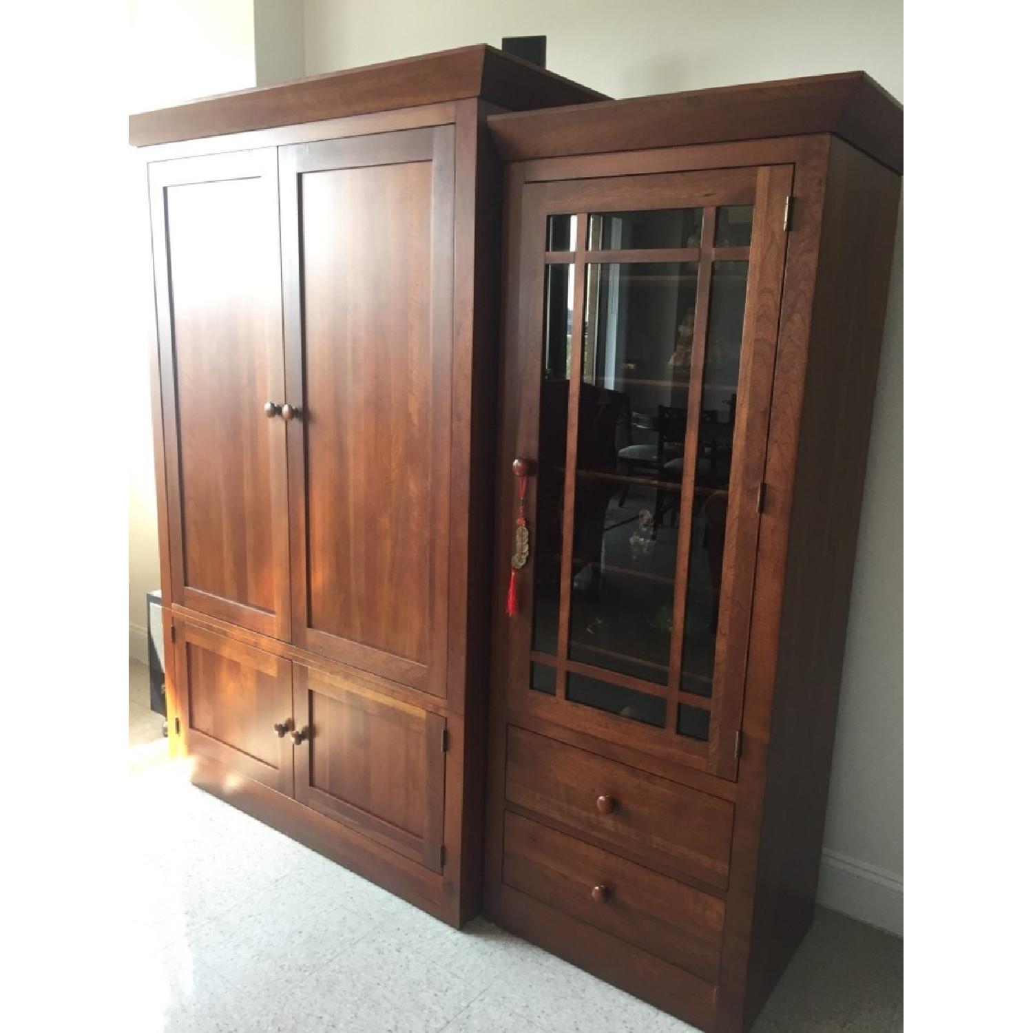 Ethan Allen Cherry Wood Wall Unit AptDeco