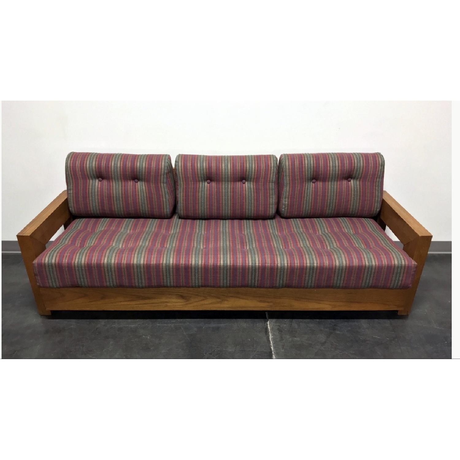 Mid-Century Wood Frame Sofa - image-1