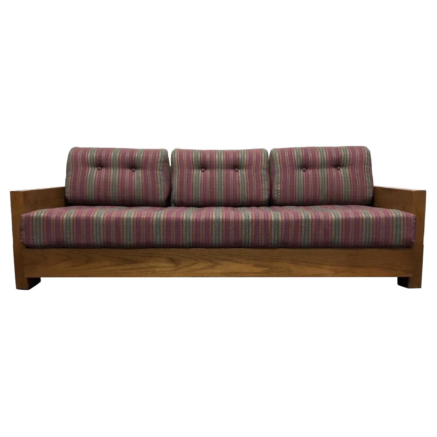 Mid-Century Wood Frame Sofa - image-0