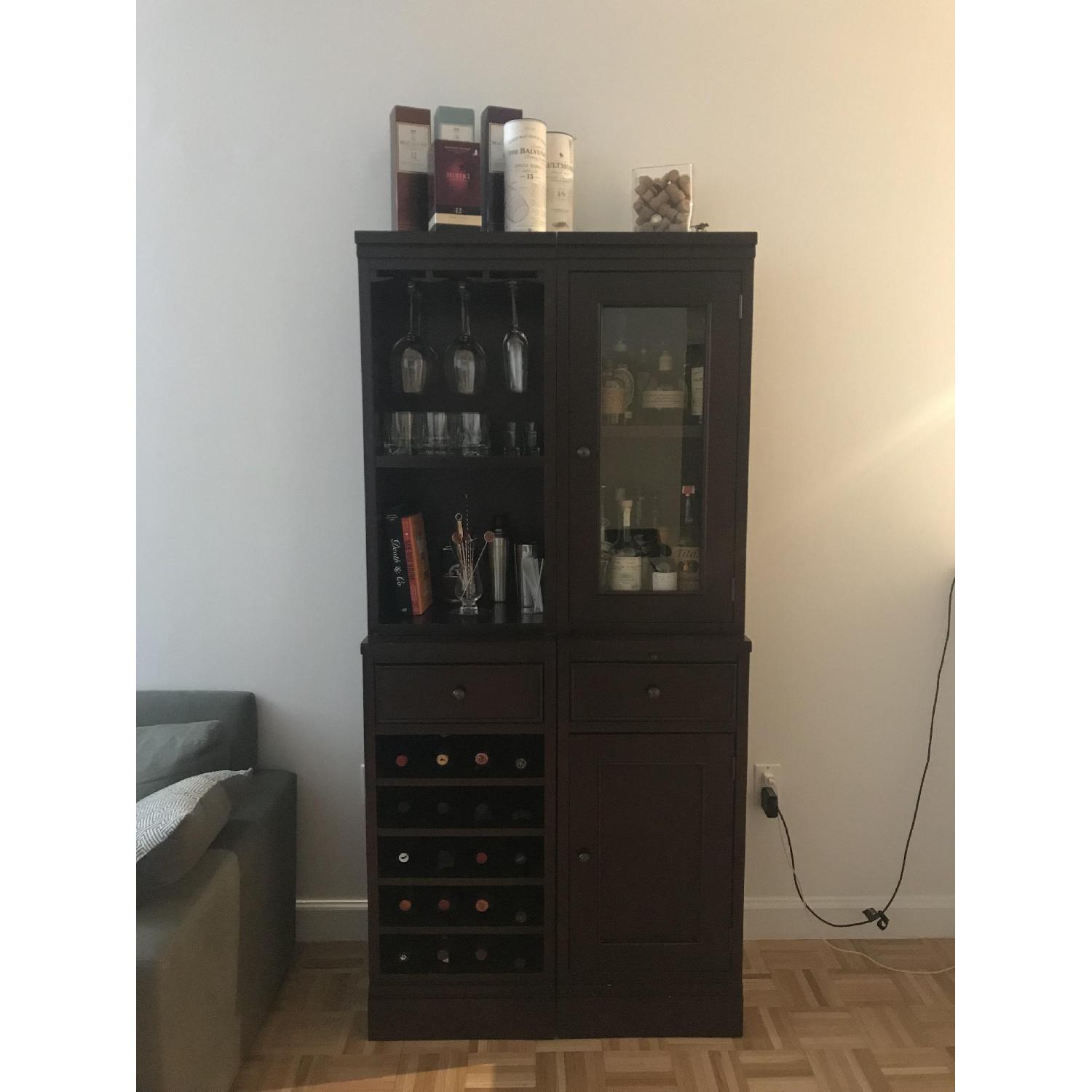 Crate & Barrel Espresso Bar Cabinet - image-1