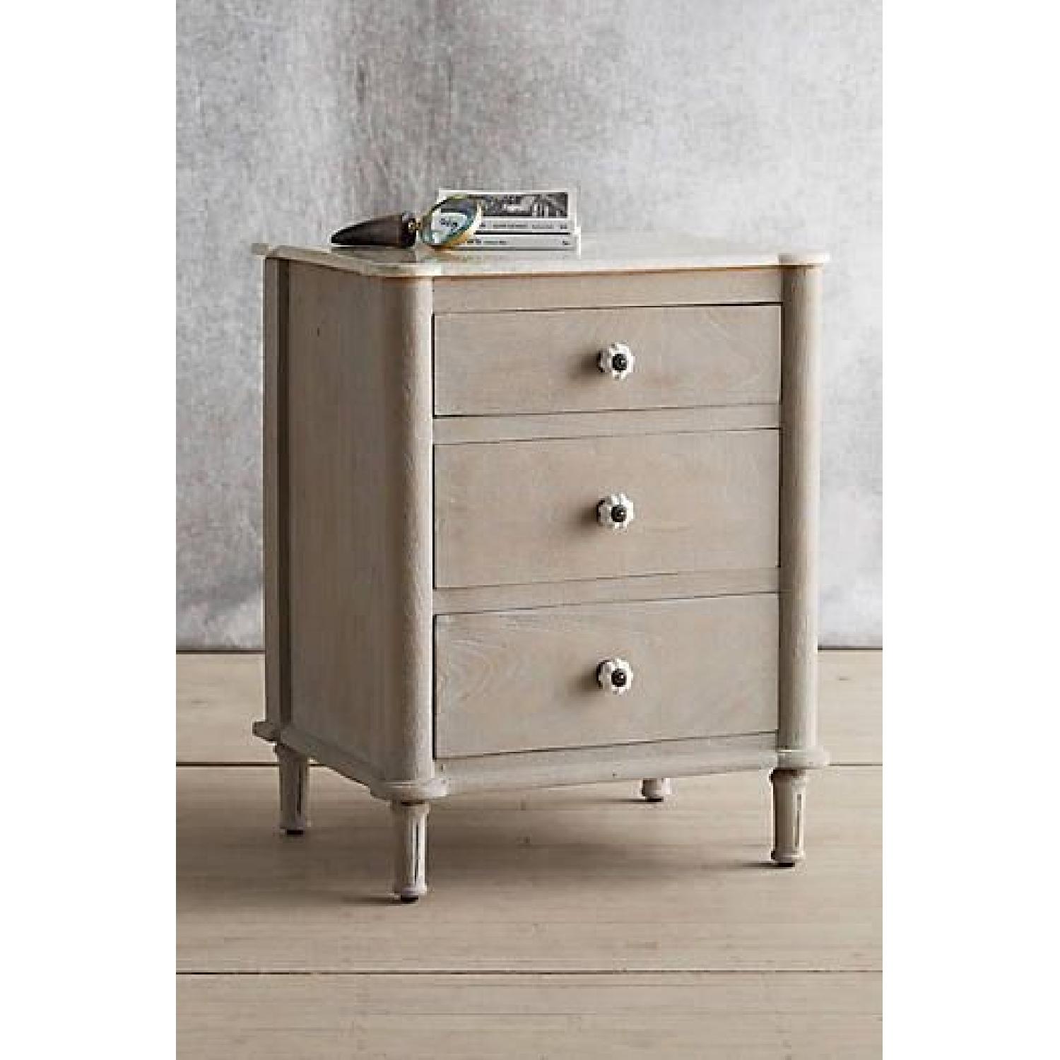 Anthropologie Grasse Marble & Wood 3Drawer Nightstands AptDeco