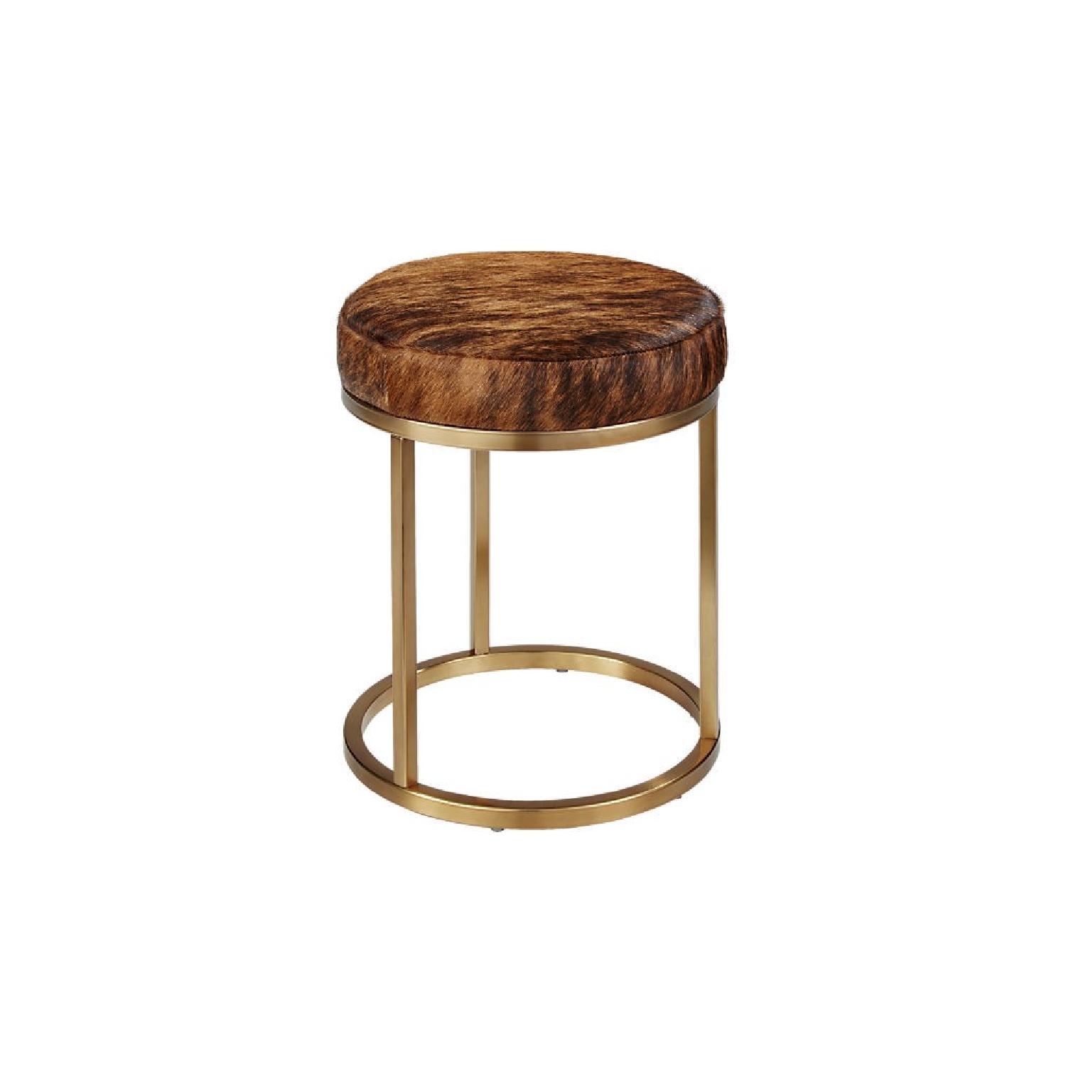 CB2 Hide Brass Stool - image-1